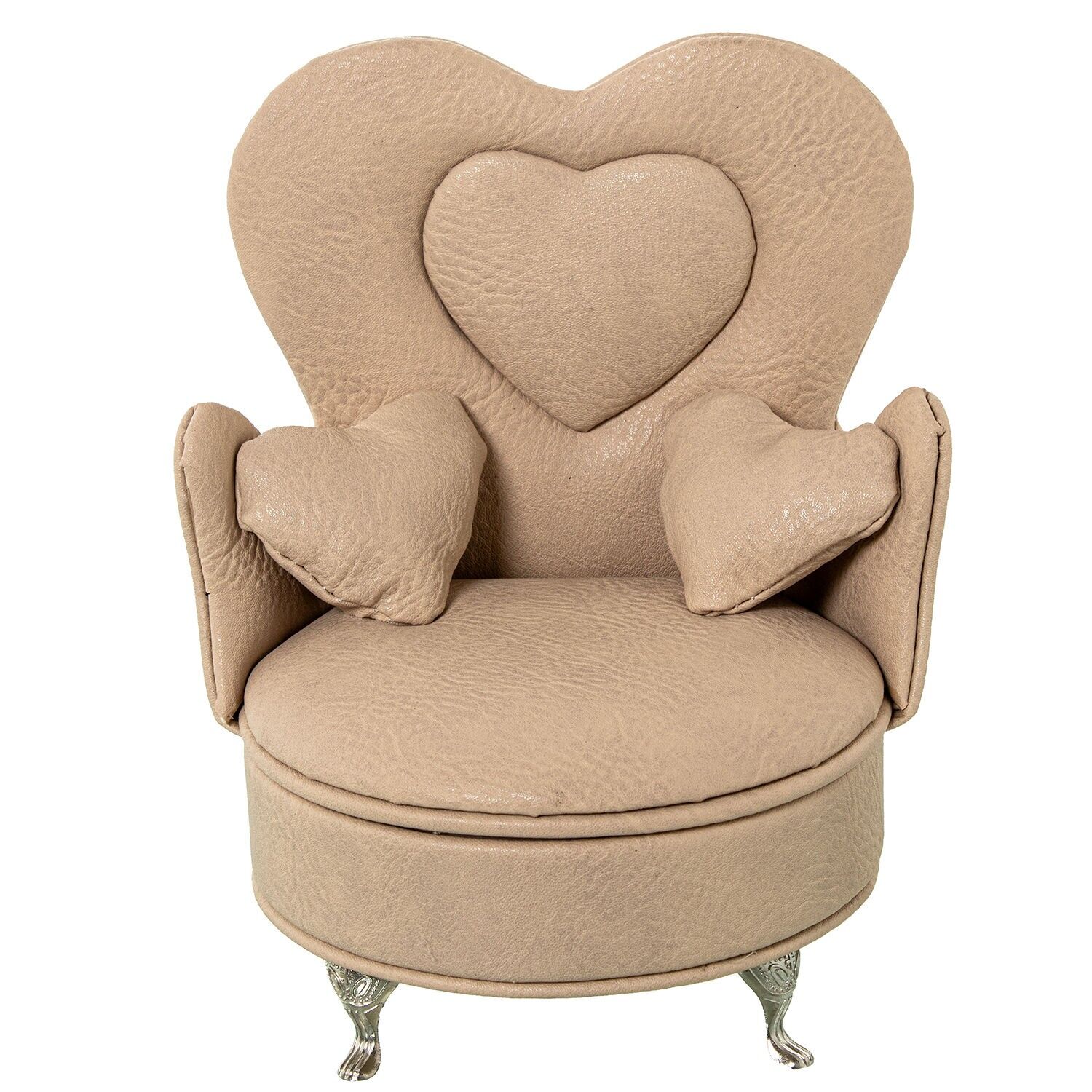 Faux leather jewelry box with mirror, beige armchair, 155x12x18cm ST70996
