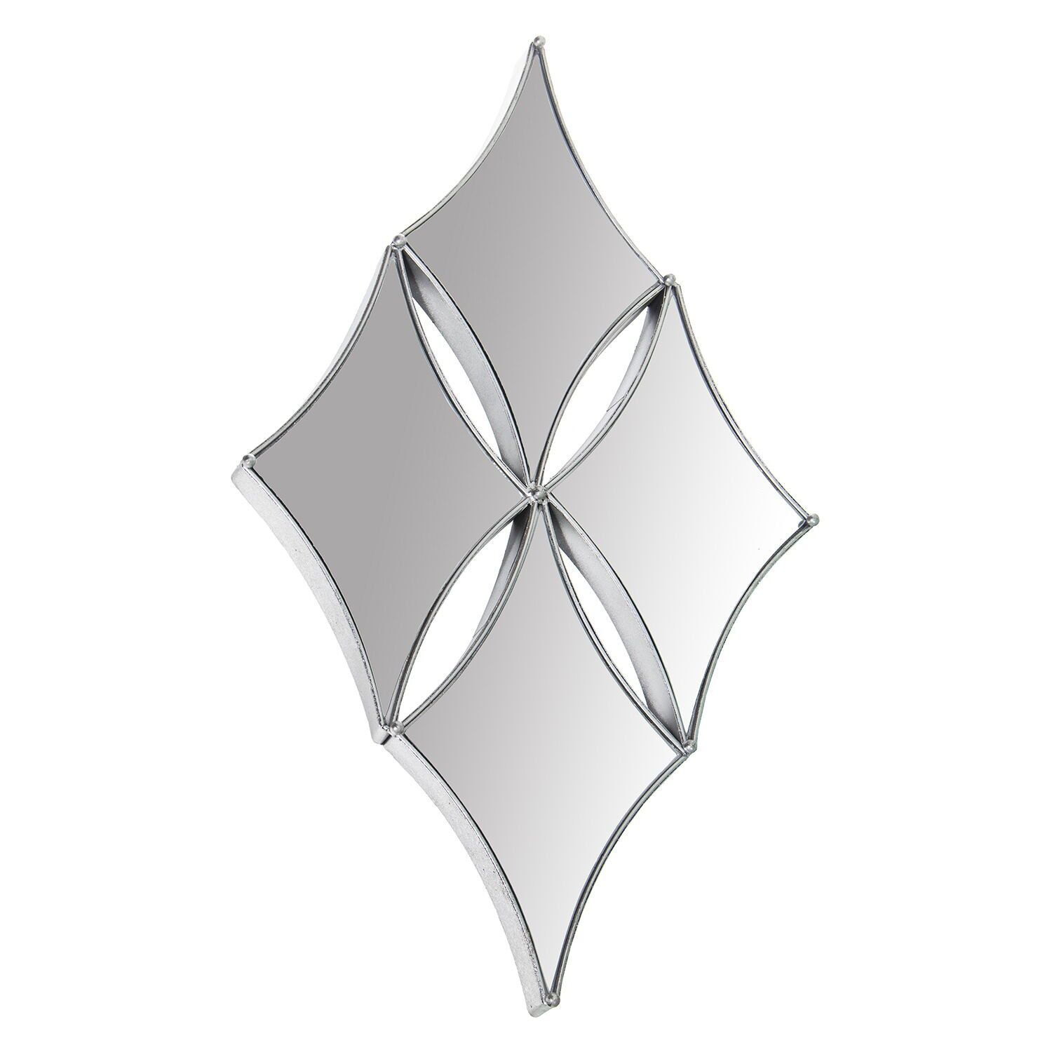 Silver metal mirror 54x6x89cm, each mirror: 24x41cm ST71755