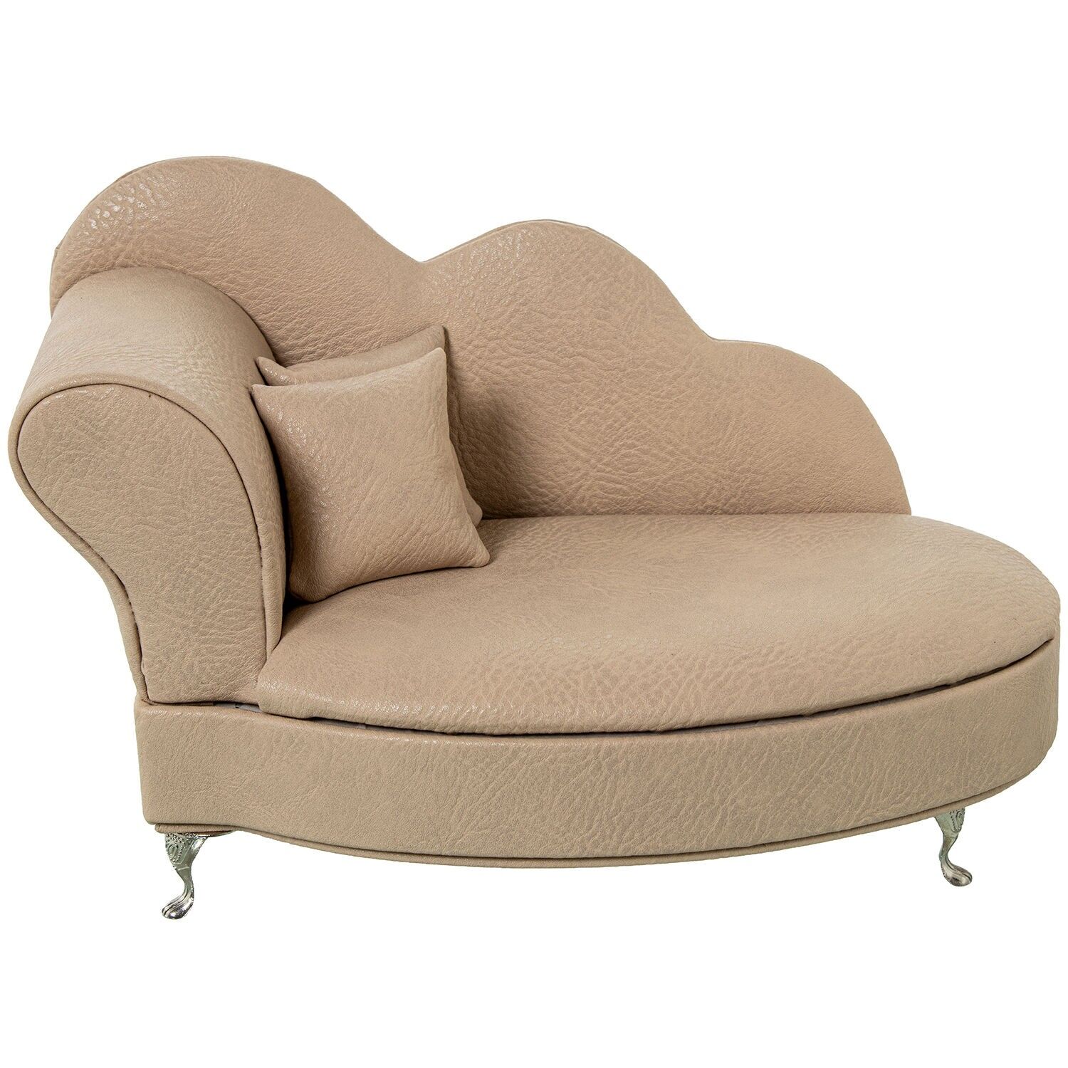 Faux leather jewelry box with mirror, beige armchair, 265x13x10cm ST70998