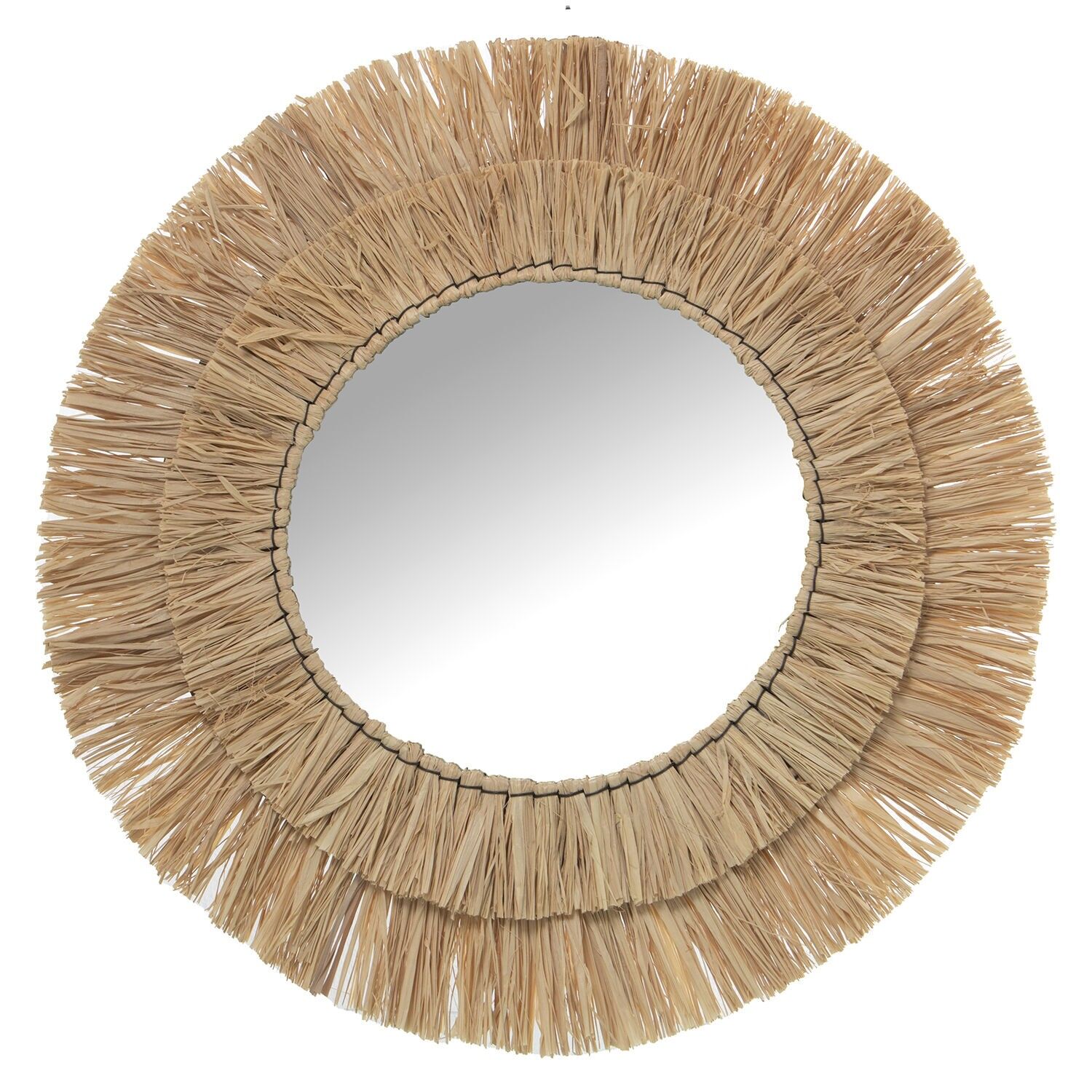 Raffia wall mirror 57cm int:30cm ST71869