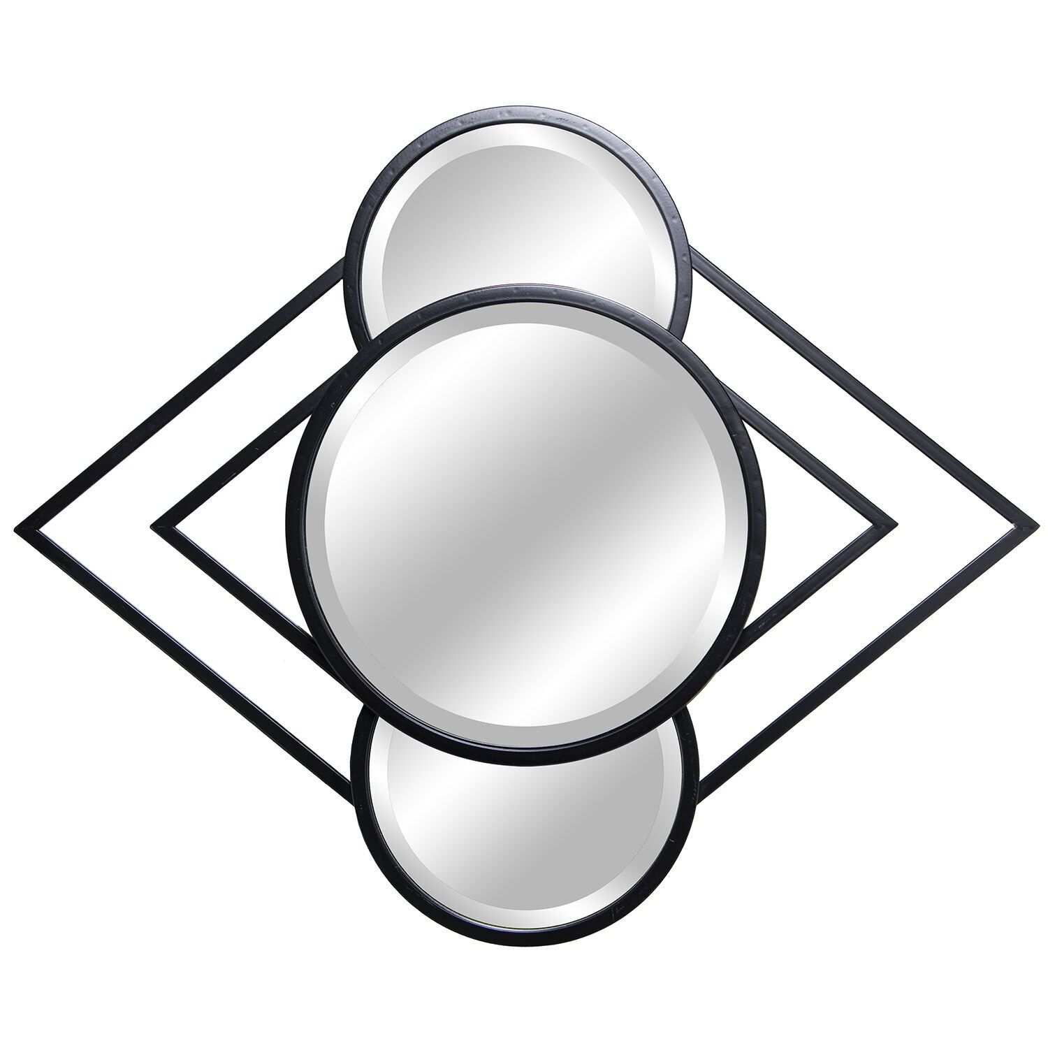 Black metal wall mirror 80x3x65cm ST71924