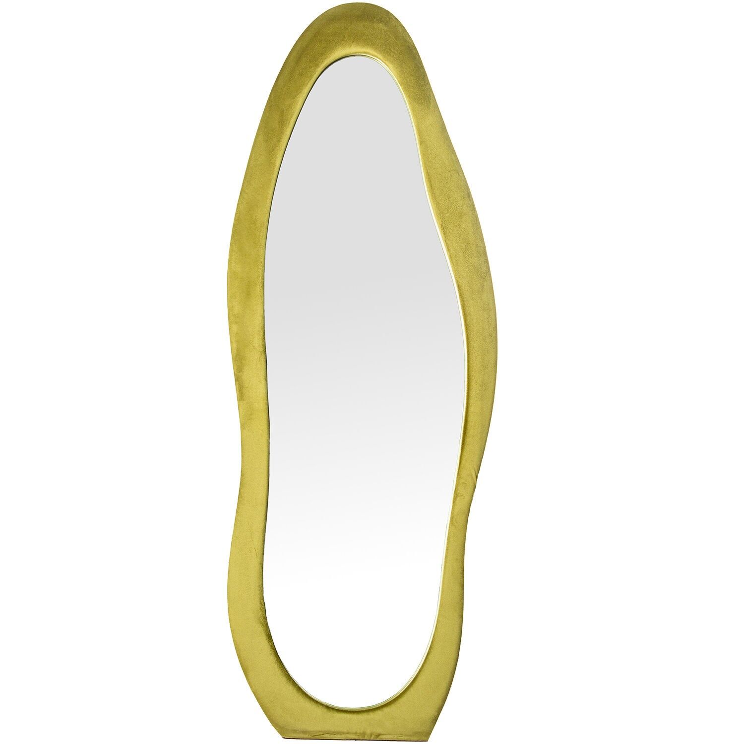Floor mirror made of MDF wood and green velvet, 60x3.5x160cm, interior: 43x142cm ST72132