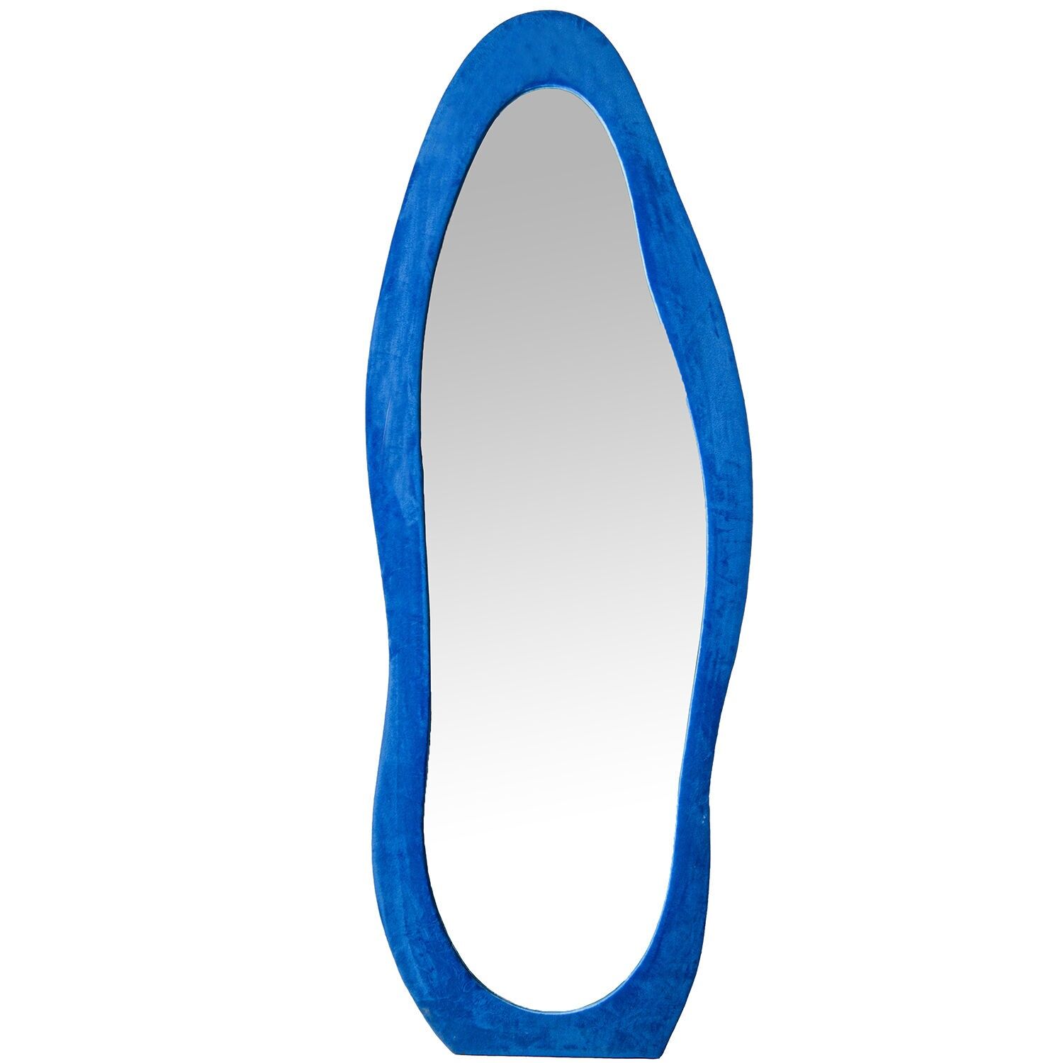Floor mirror, wood, MDF, blue velvet, 60x3.5x160cm ST72183