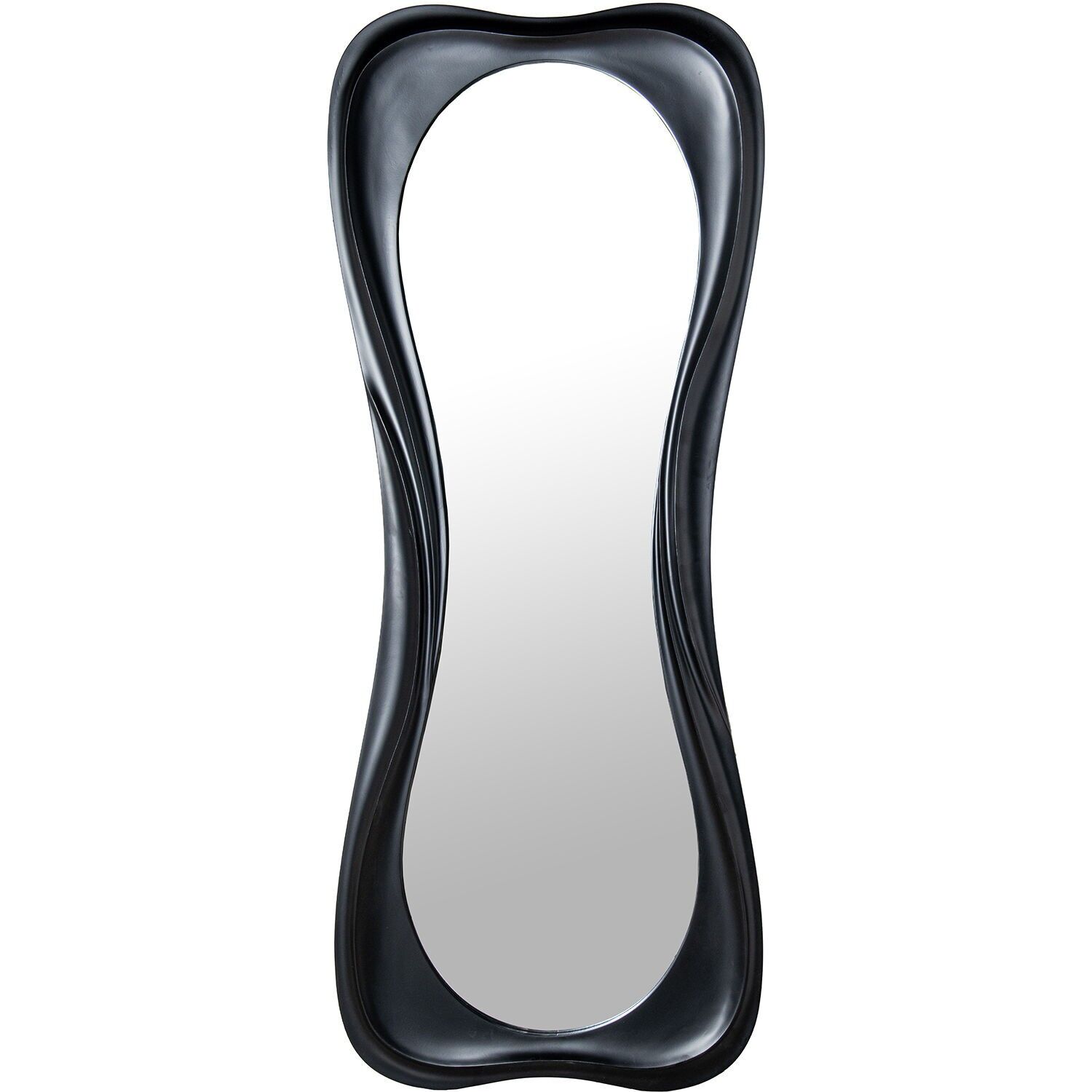 Black lacquered MDF floor mirror 70x4x175cm ST72186