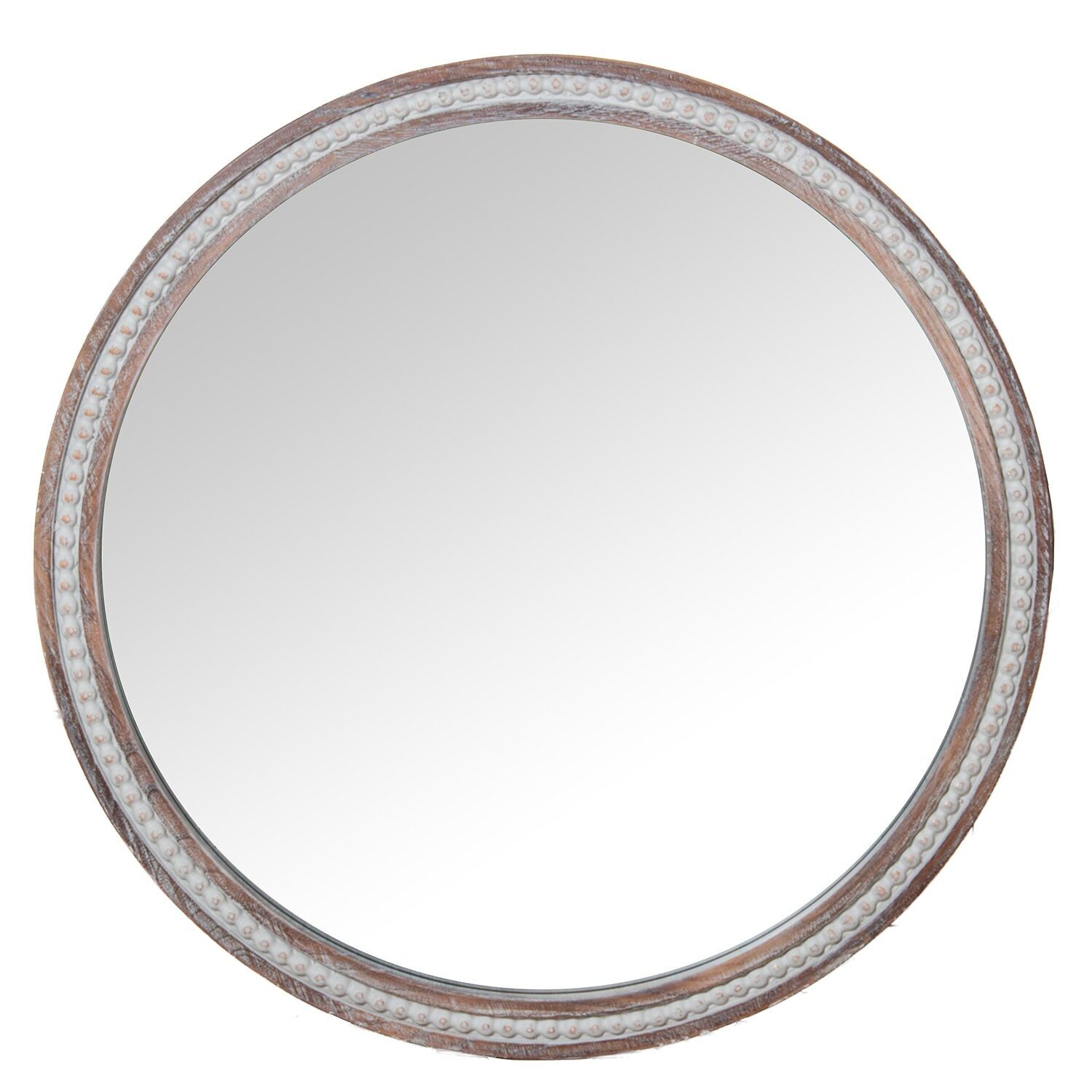 Wooden wall mirror, aged brown MDF, 80x2.5cm ST72193