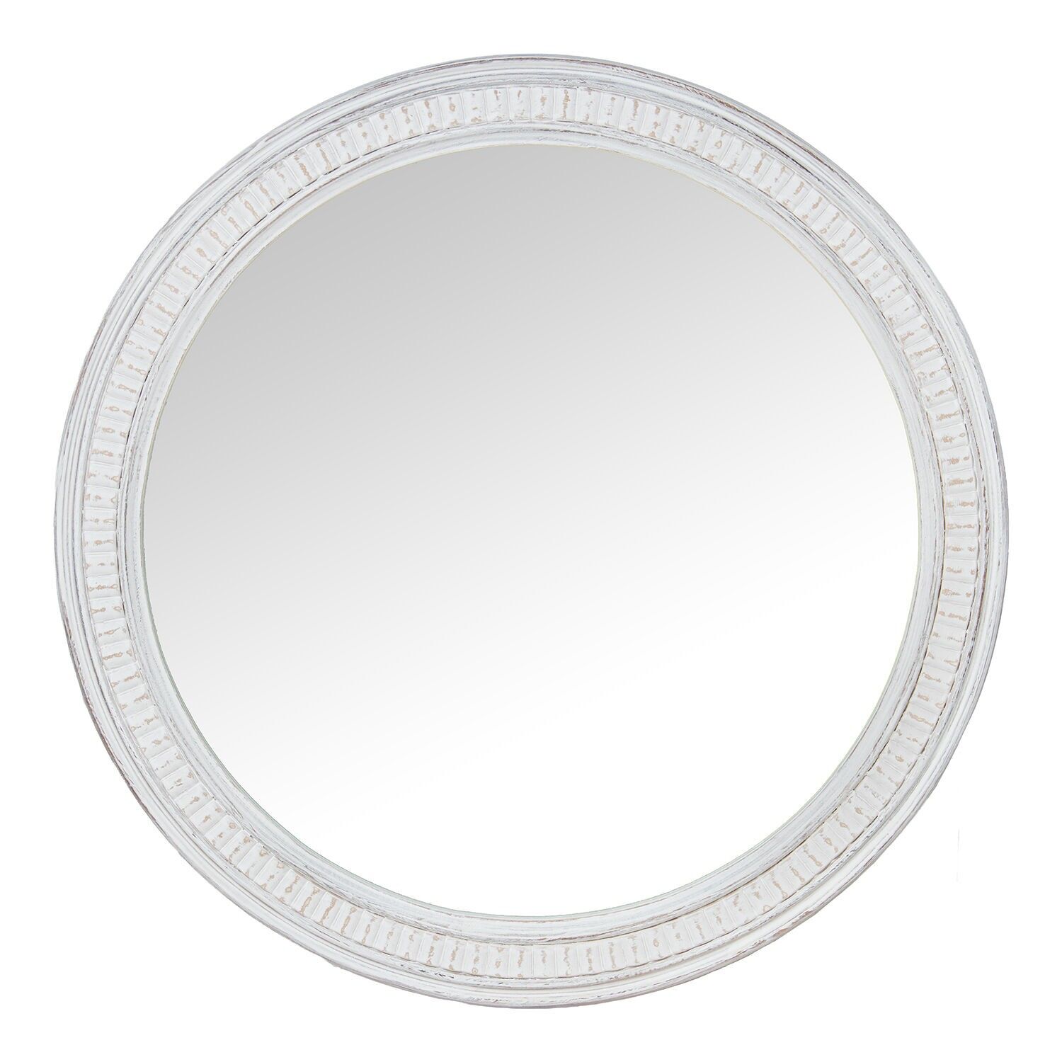 White aged MDF wall mirror 80x2.5cm ST72194