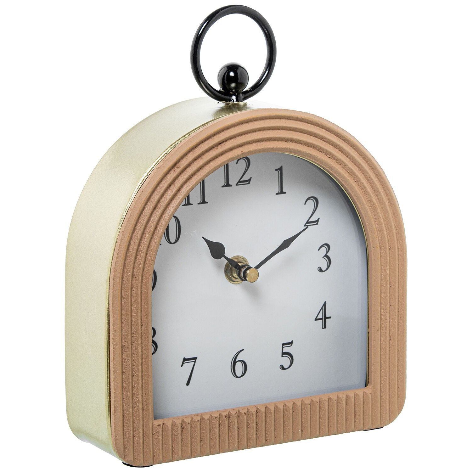 Metal and wood table clock 16x5x21cm ST72325