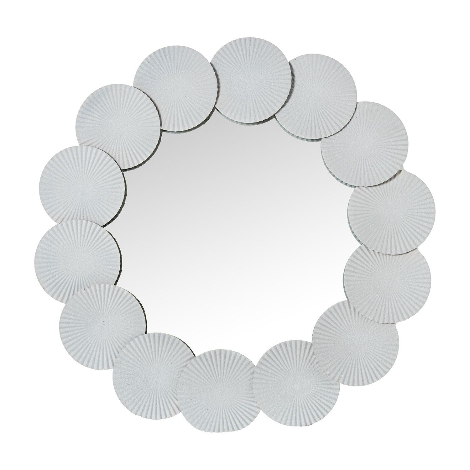 Round white metal mirror 75x4cm ST72347