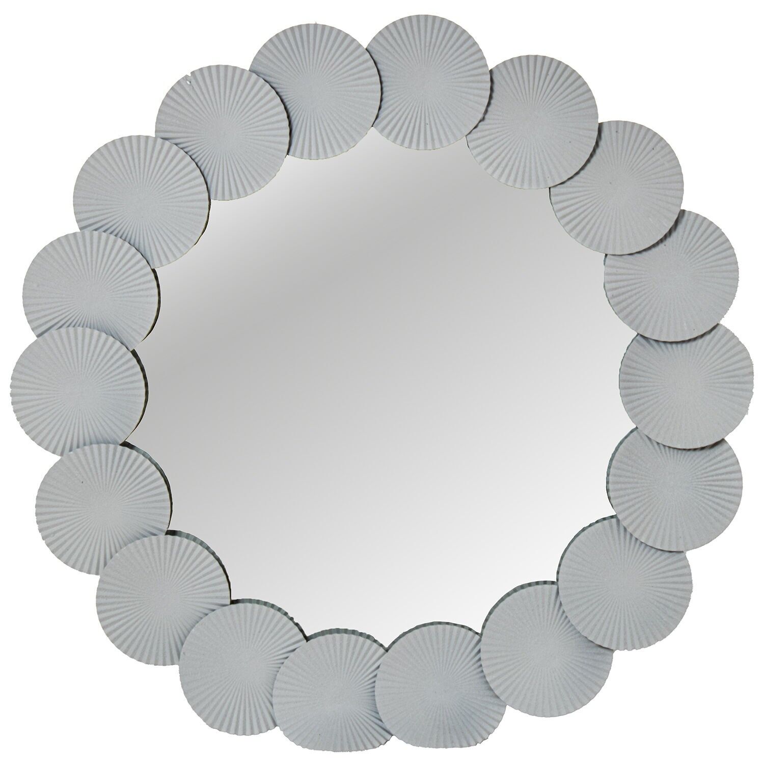 Round white metal mirror 90cm 90x3cm ST72346