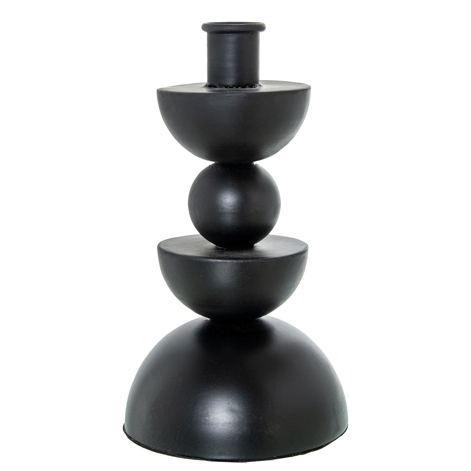 Black metal candlestick 10x19cm ST72354