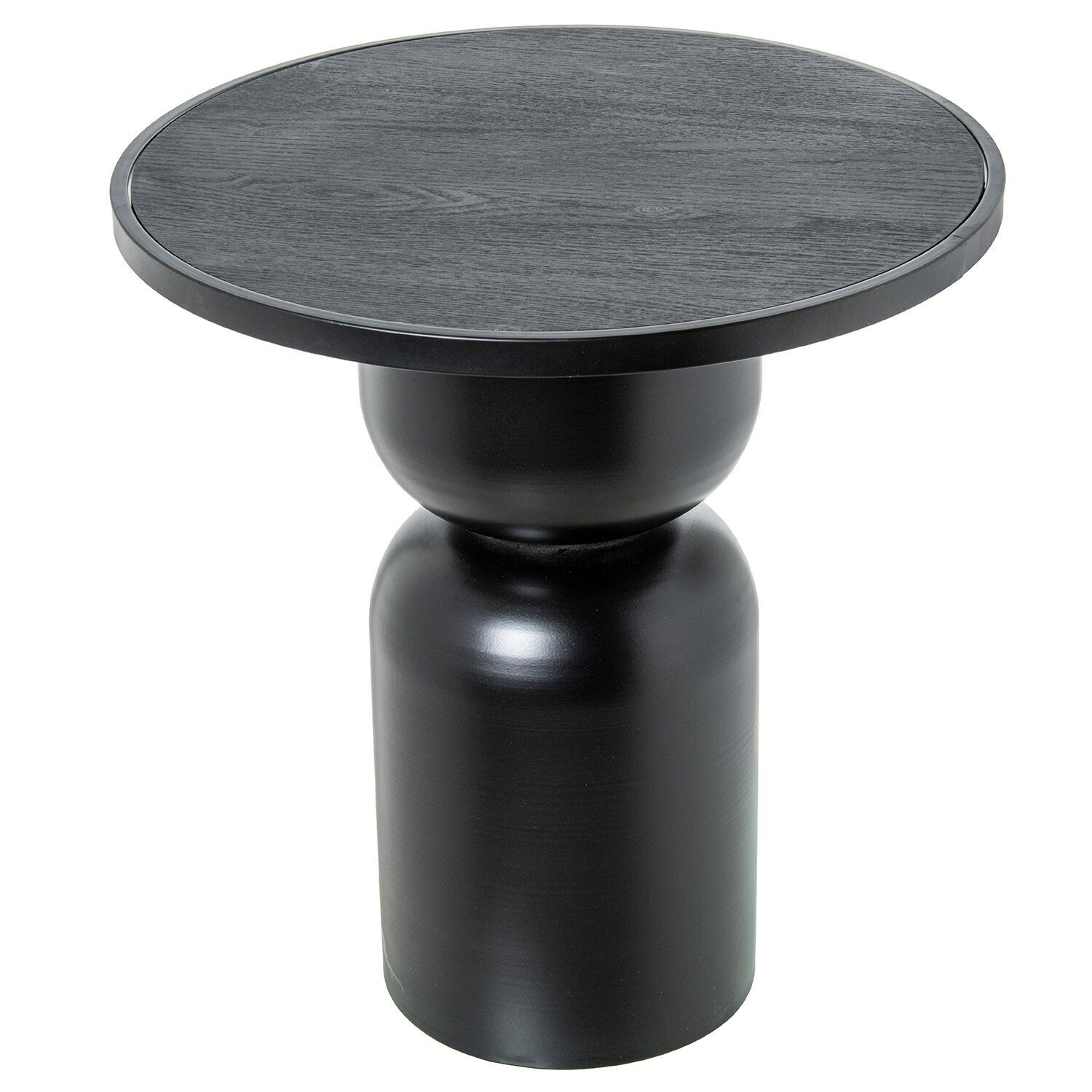 Side table made of MDF with black metal base and 72353 47x47x50cm ST72352