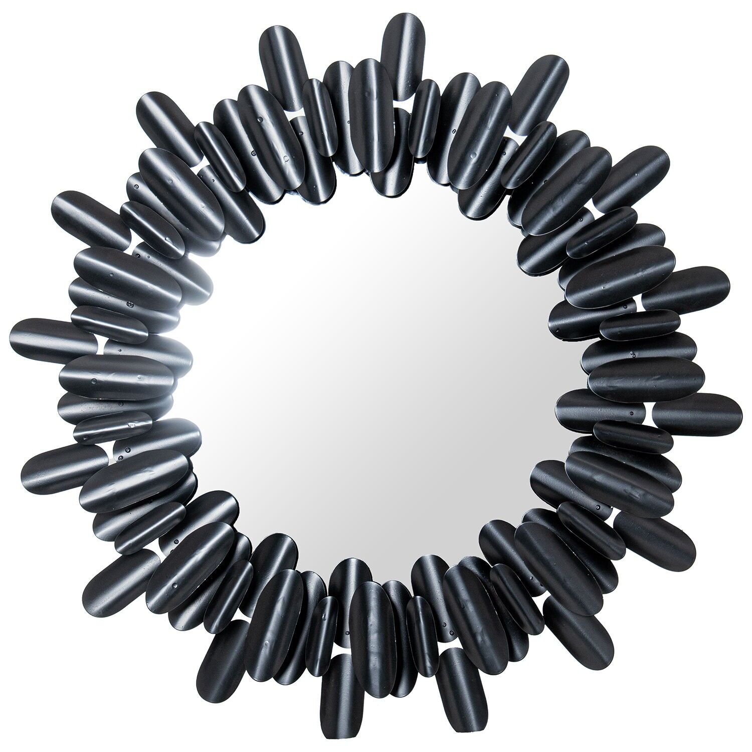 Round black metal mirror 82cm 82x5cm ST72355