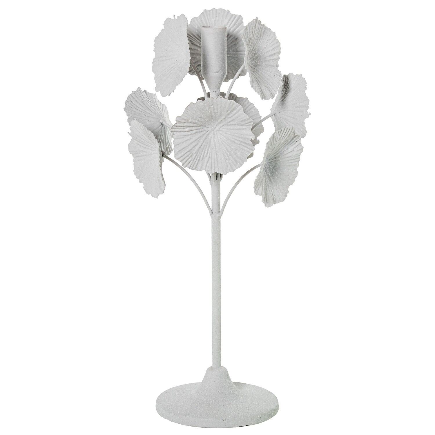 White metal candlestick 17x38cm ST72358
