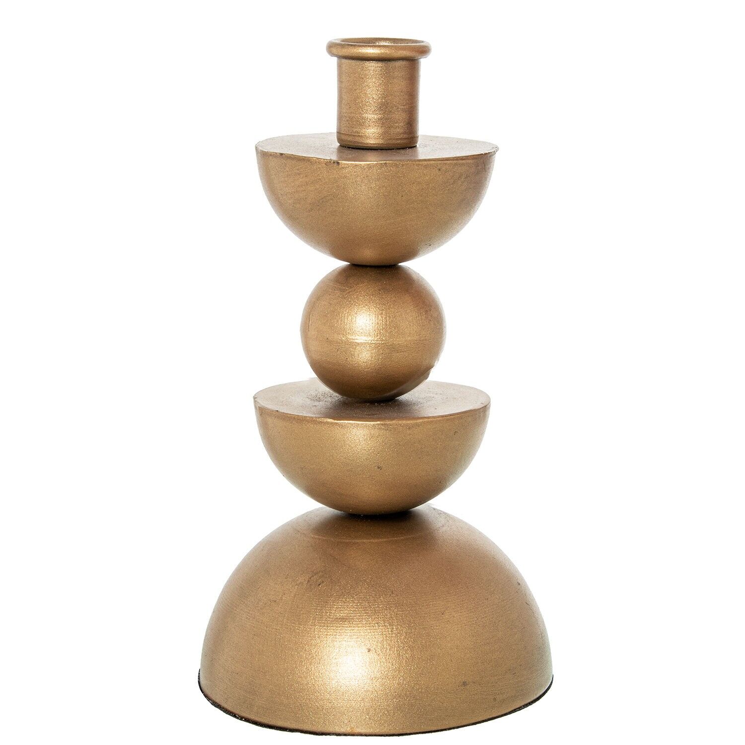 Golden metal candle holder 10x19cm ST72369