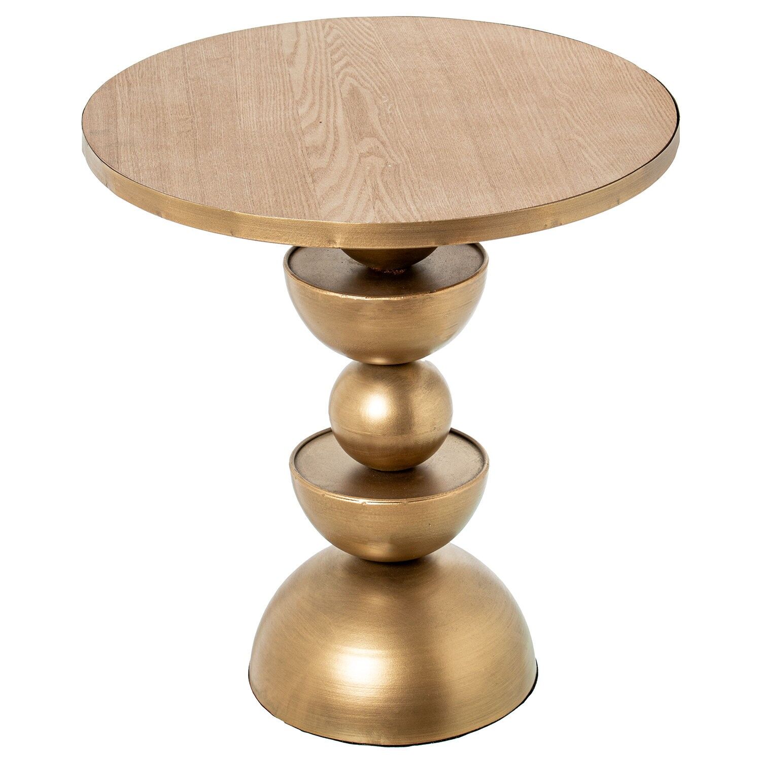 Side table made of MDF with a gold metal base, 72363, 46x49cm ST72362