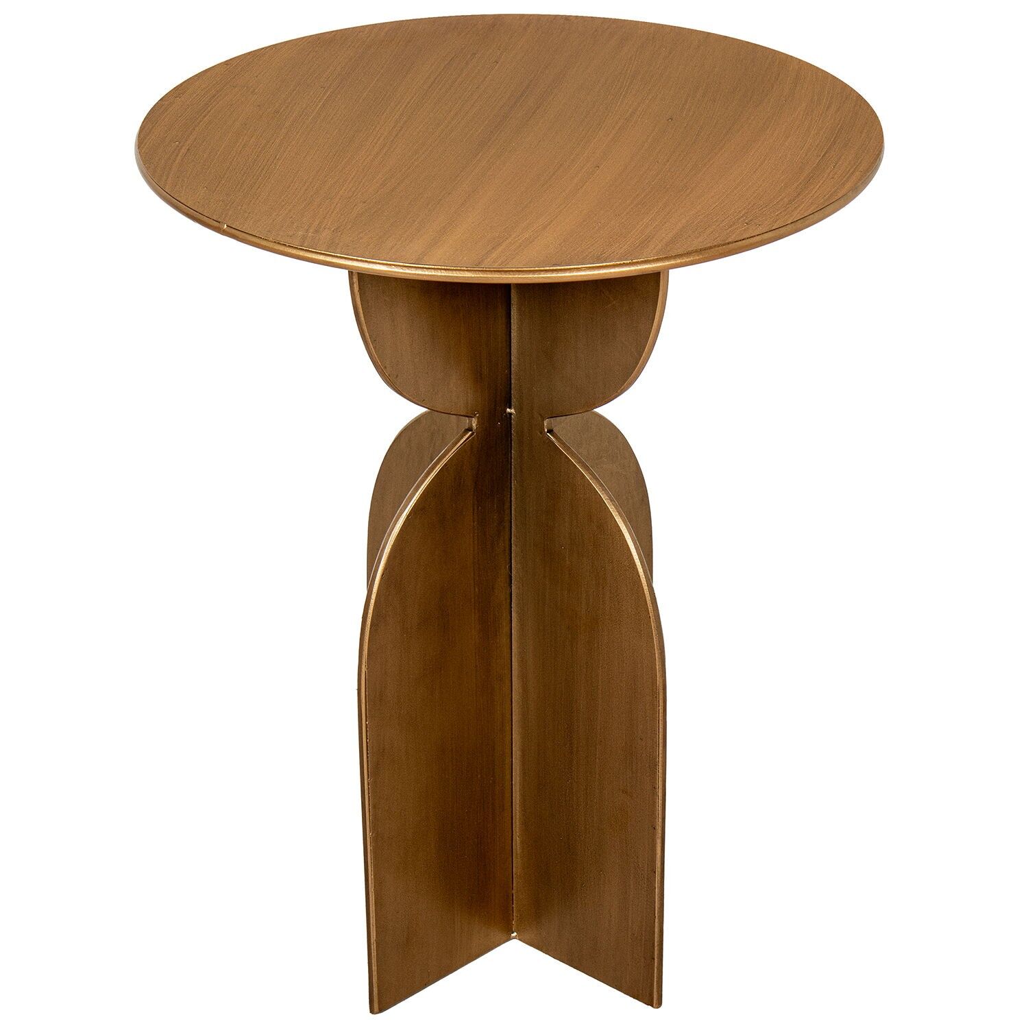 Antique gold metal side table and imitation wood 72365 45x58cm ST72364