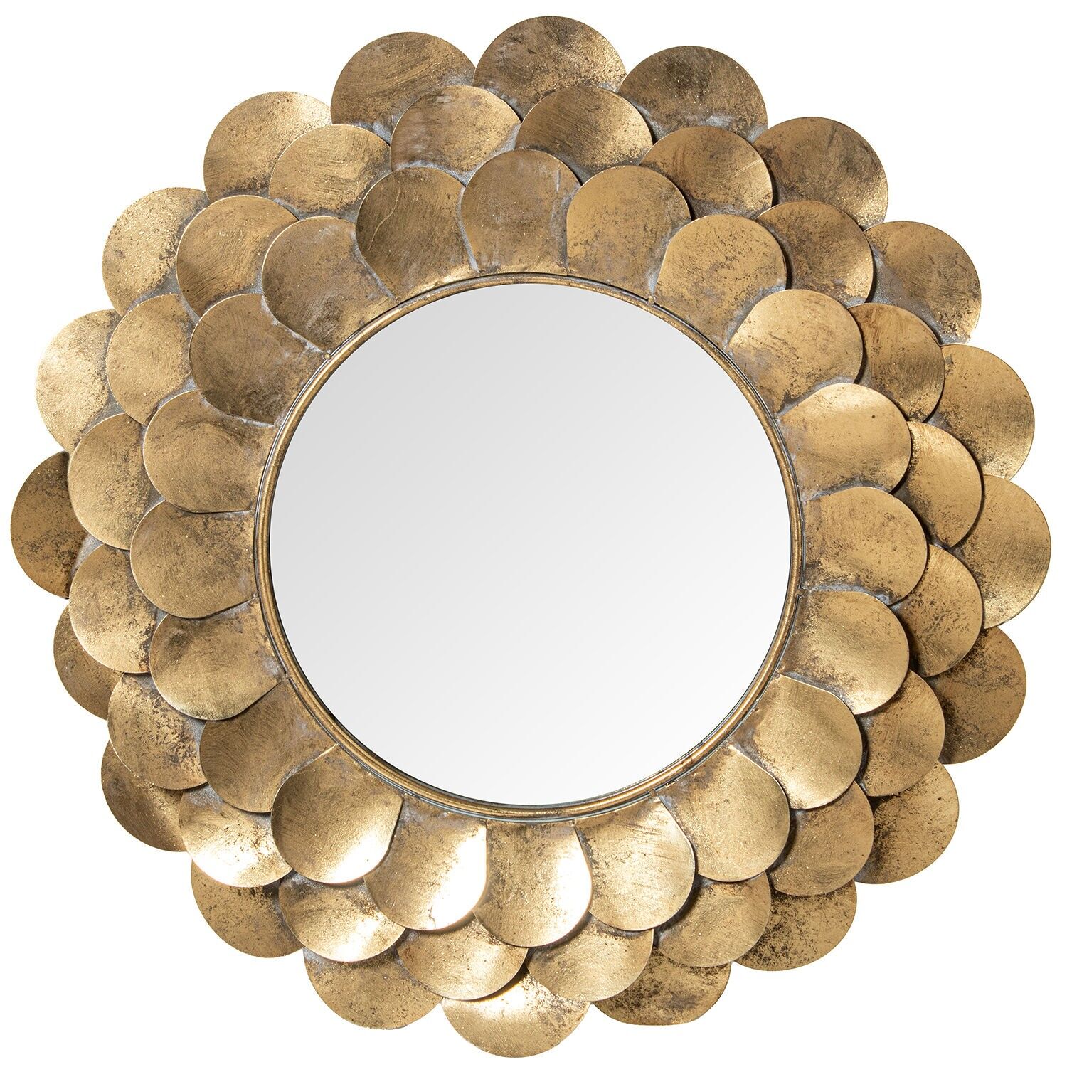 Round gold metal mirror 86cm 86x7cm ST72359