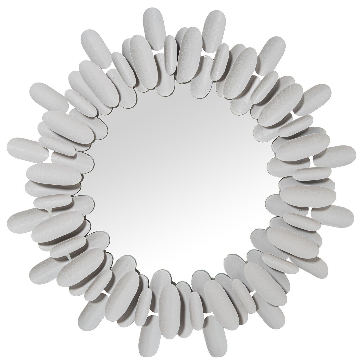 Round white metal mirror 82cm 82x5cm ST72380