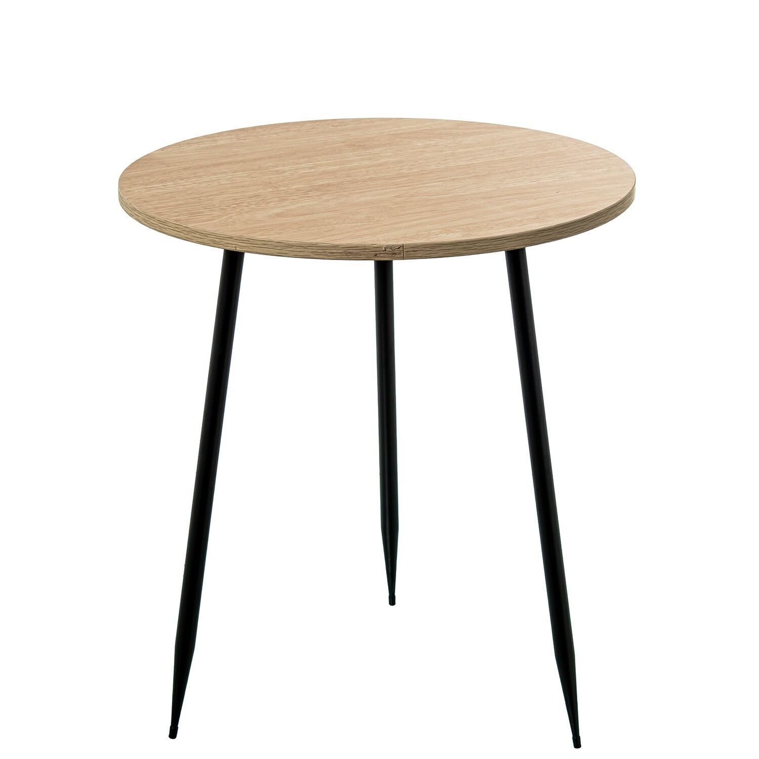 Natural wood side table with black metal legs 40x435cm ST72382
