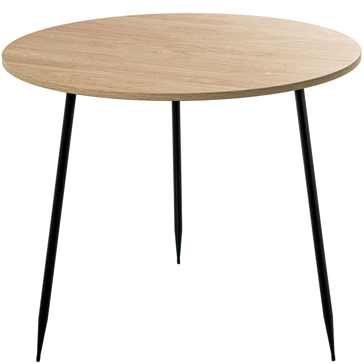 Natural wood side table with black metal legs 60x50cm ST72384
