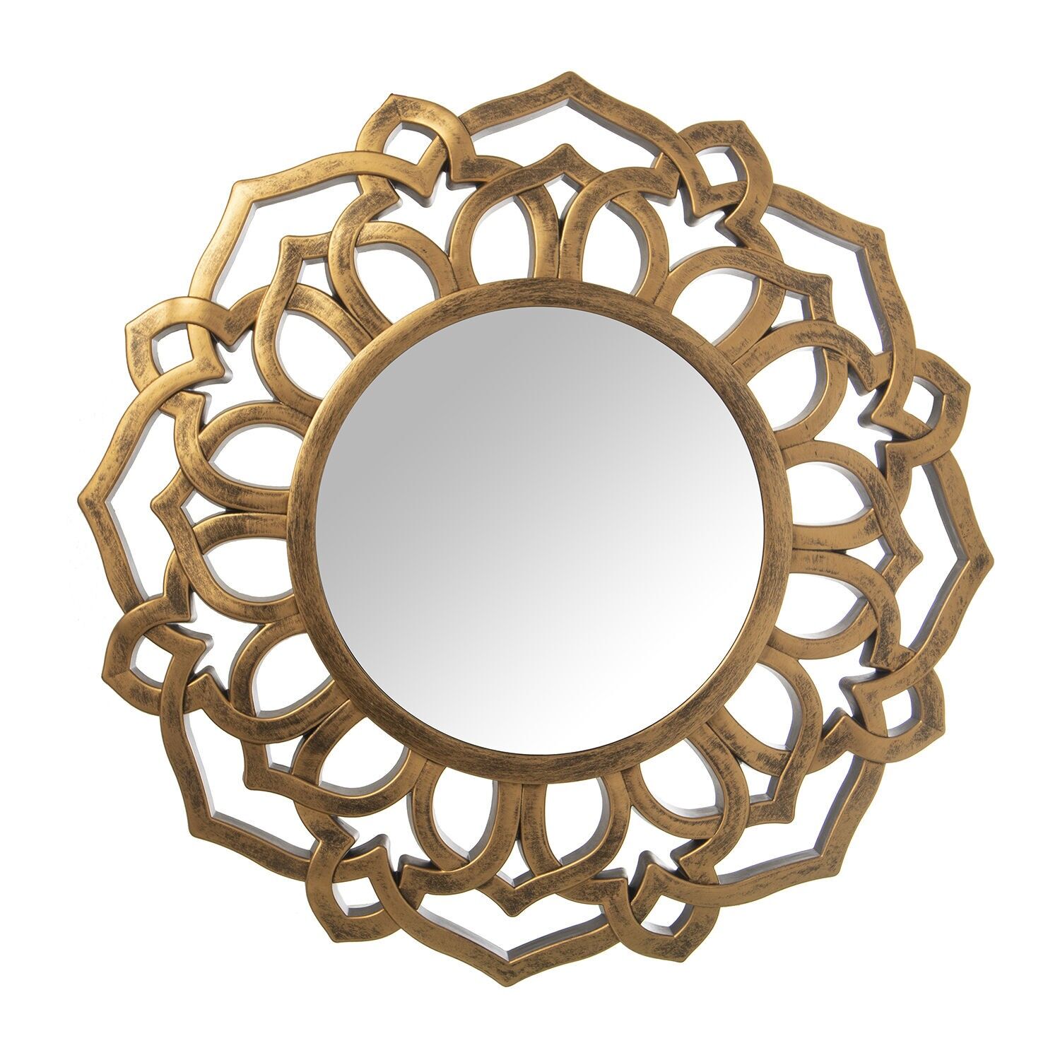 Gold resin mirror 60x3cm, int:29cm ST72480