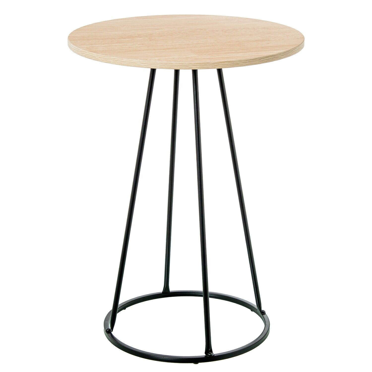 Natural wood side table with black metal legs 40x545cm ST72388