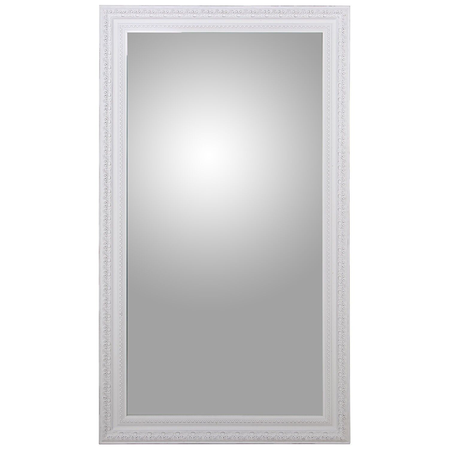 White wall mirror with eucalyptus wood finish, 90x4x160cm, interior: 70x140cm ST72504
