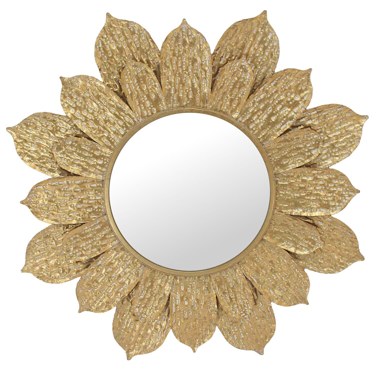 Gold metal petal wall mirror 117x5.5cm ST72531