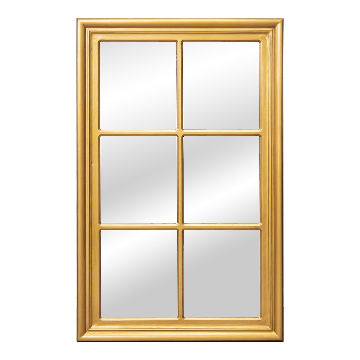 Eucalyptus wood wall mirror, golden 70x4x110cm, each part: 26x30cm ST72512