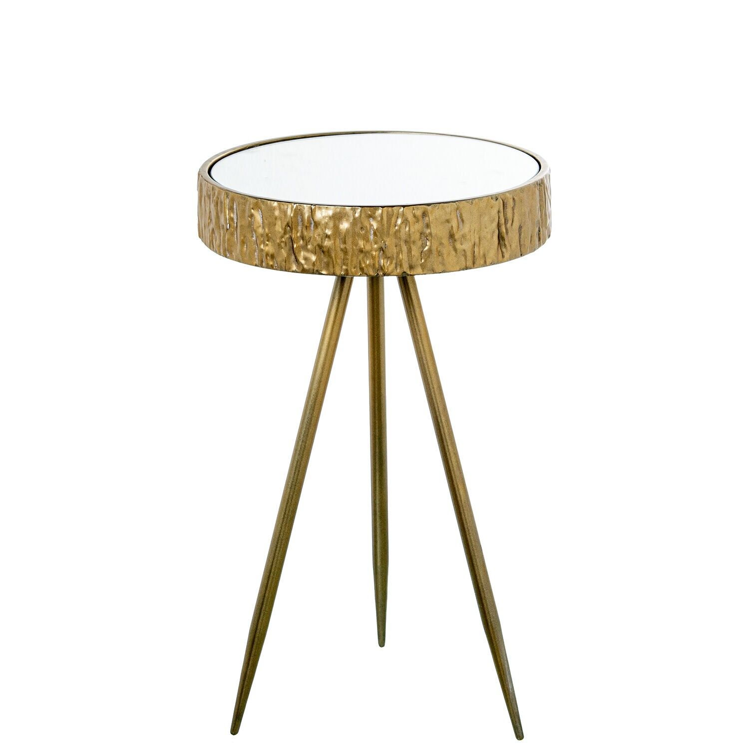 Gold metal side table with mirrored surface 30x50cm ST72526