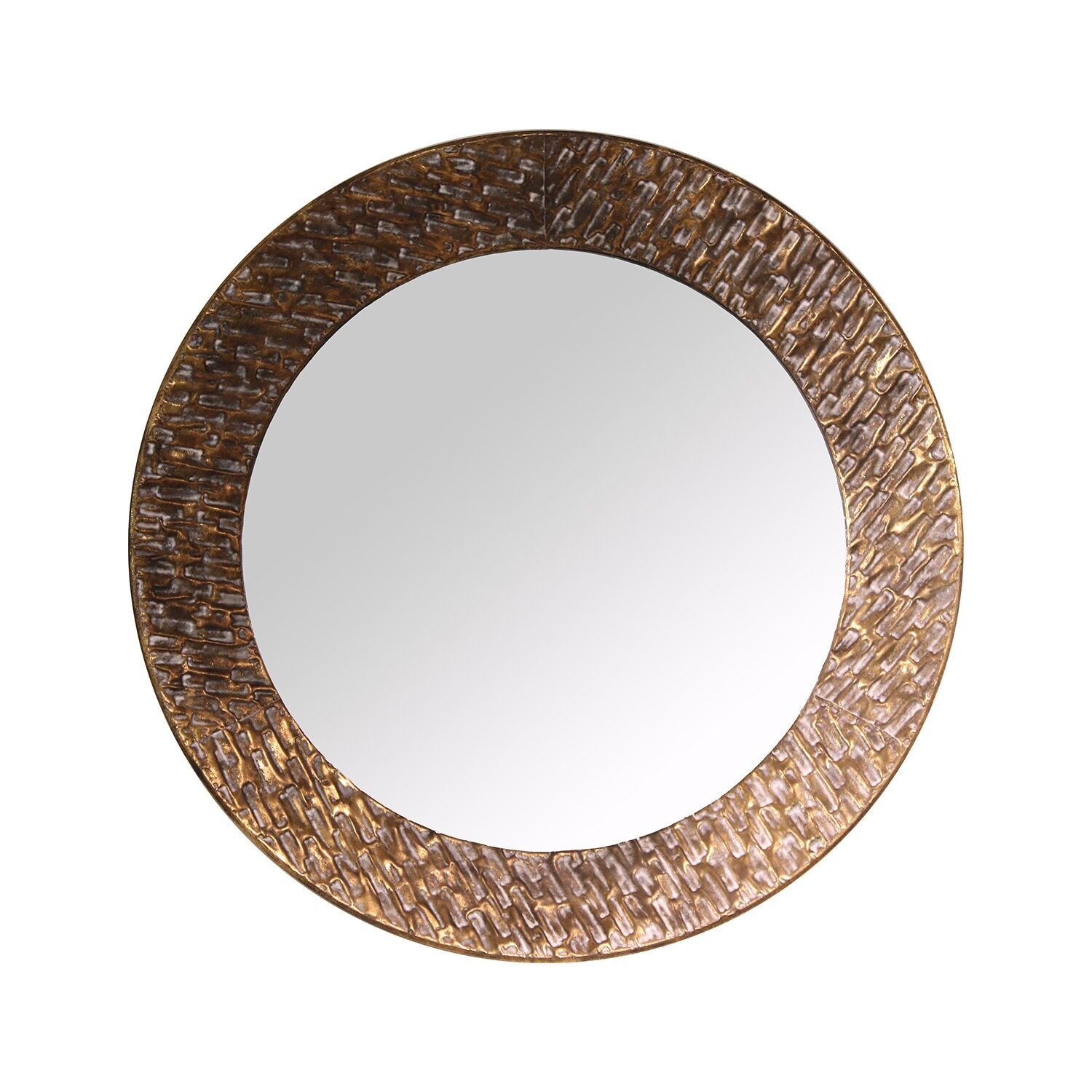 Round wall mirror, gold metal, 80x7cm ST72551
