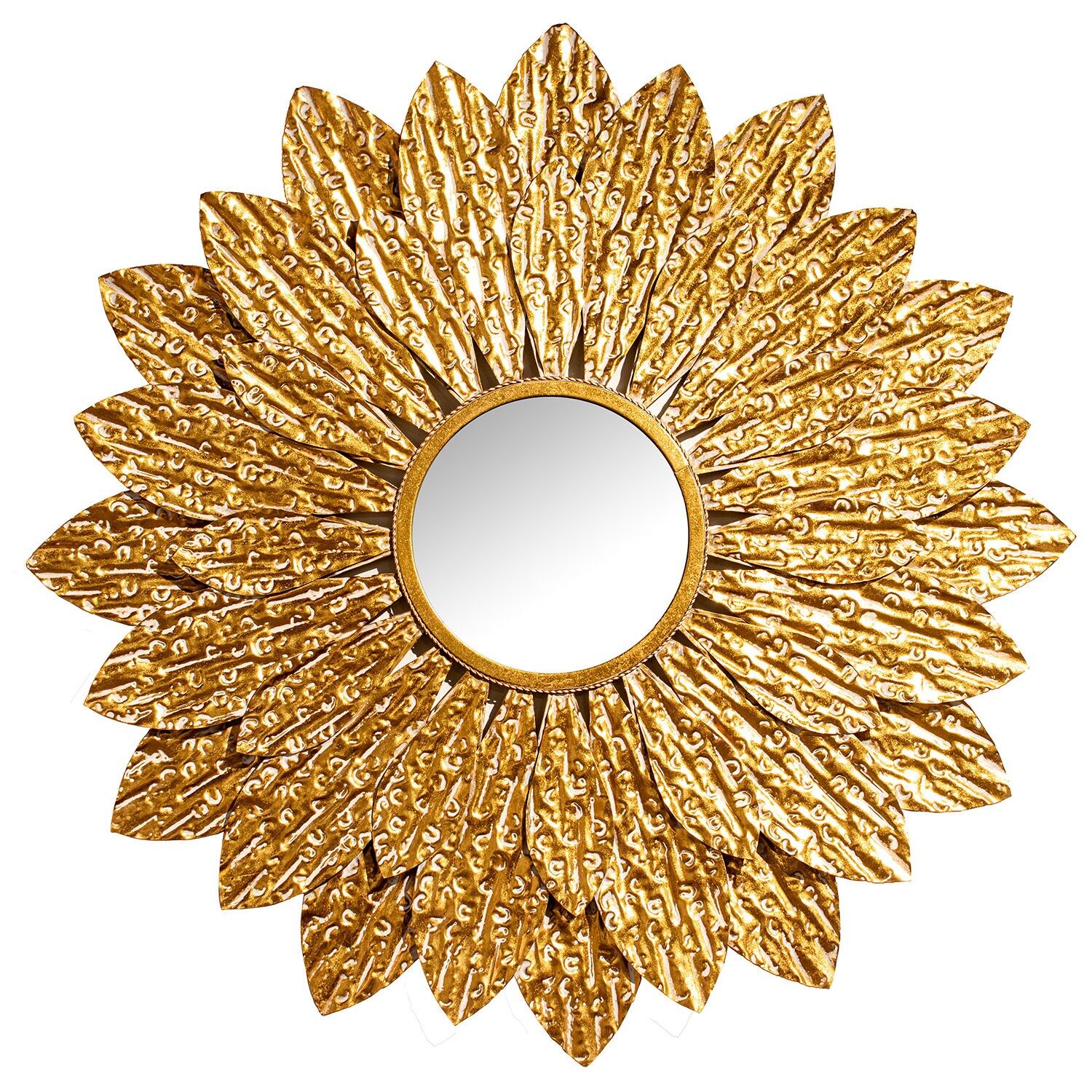 Gold metal petal wall mirror 103x4cm ST72532