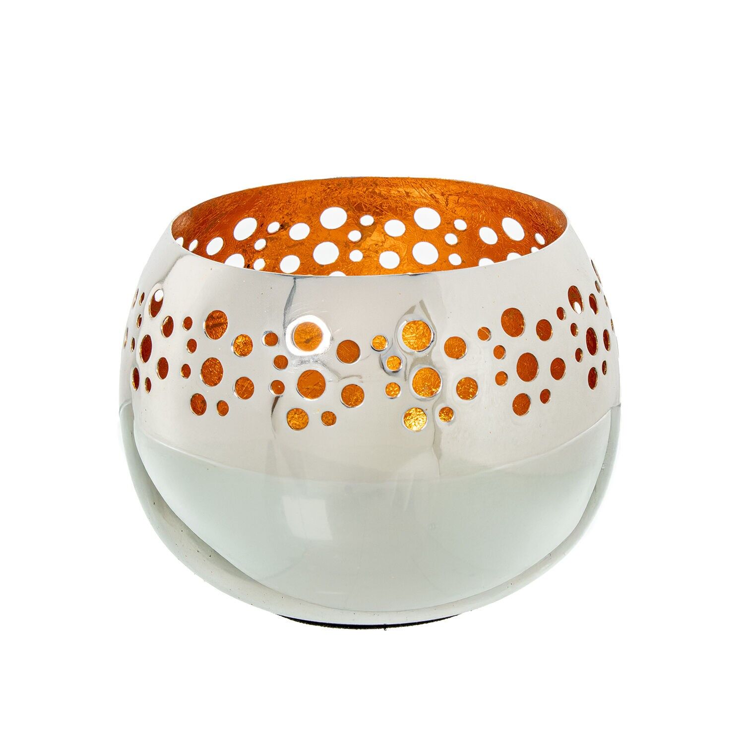 Silver aluminum candle holder 12x9cm ST72572