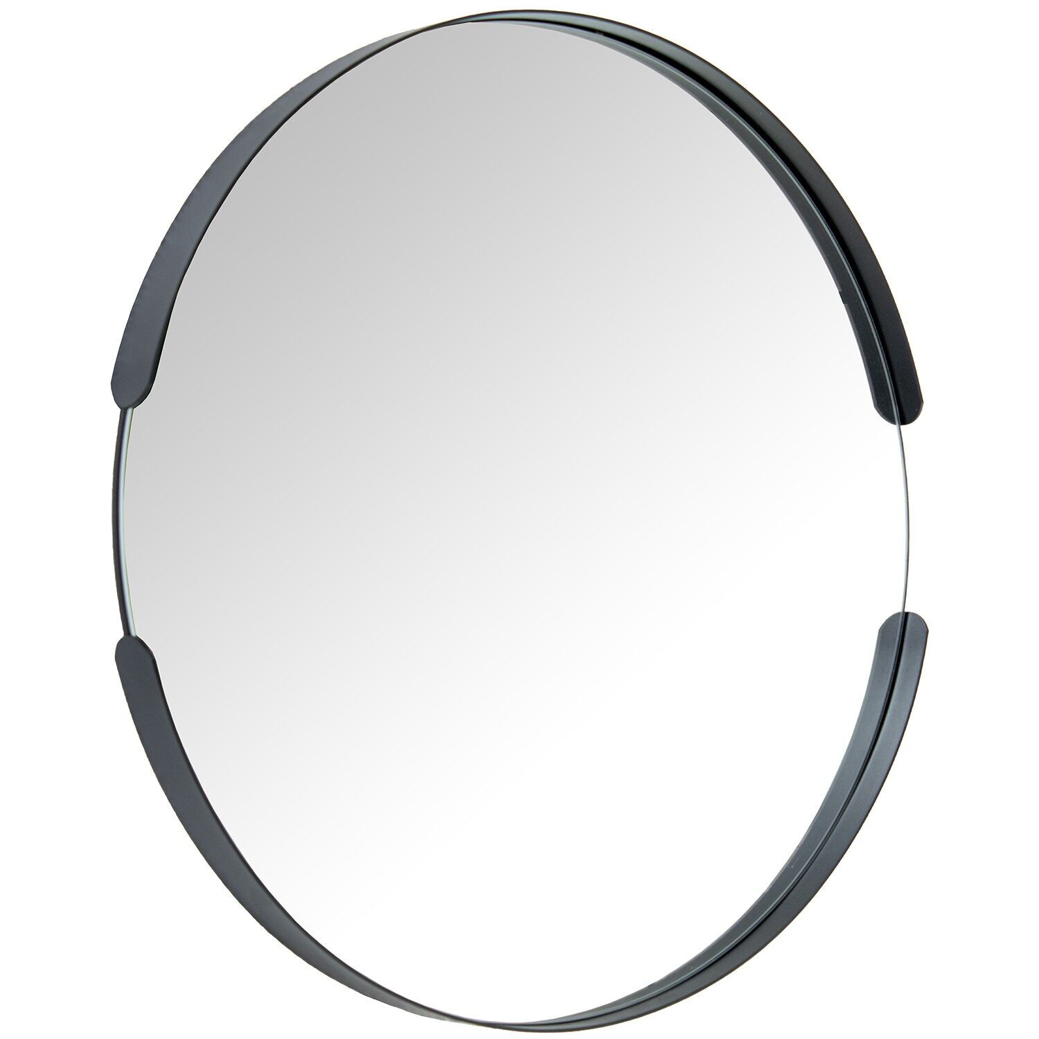 Round black metal mirror 80x80x35cm ST72583