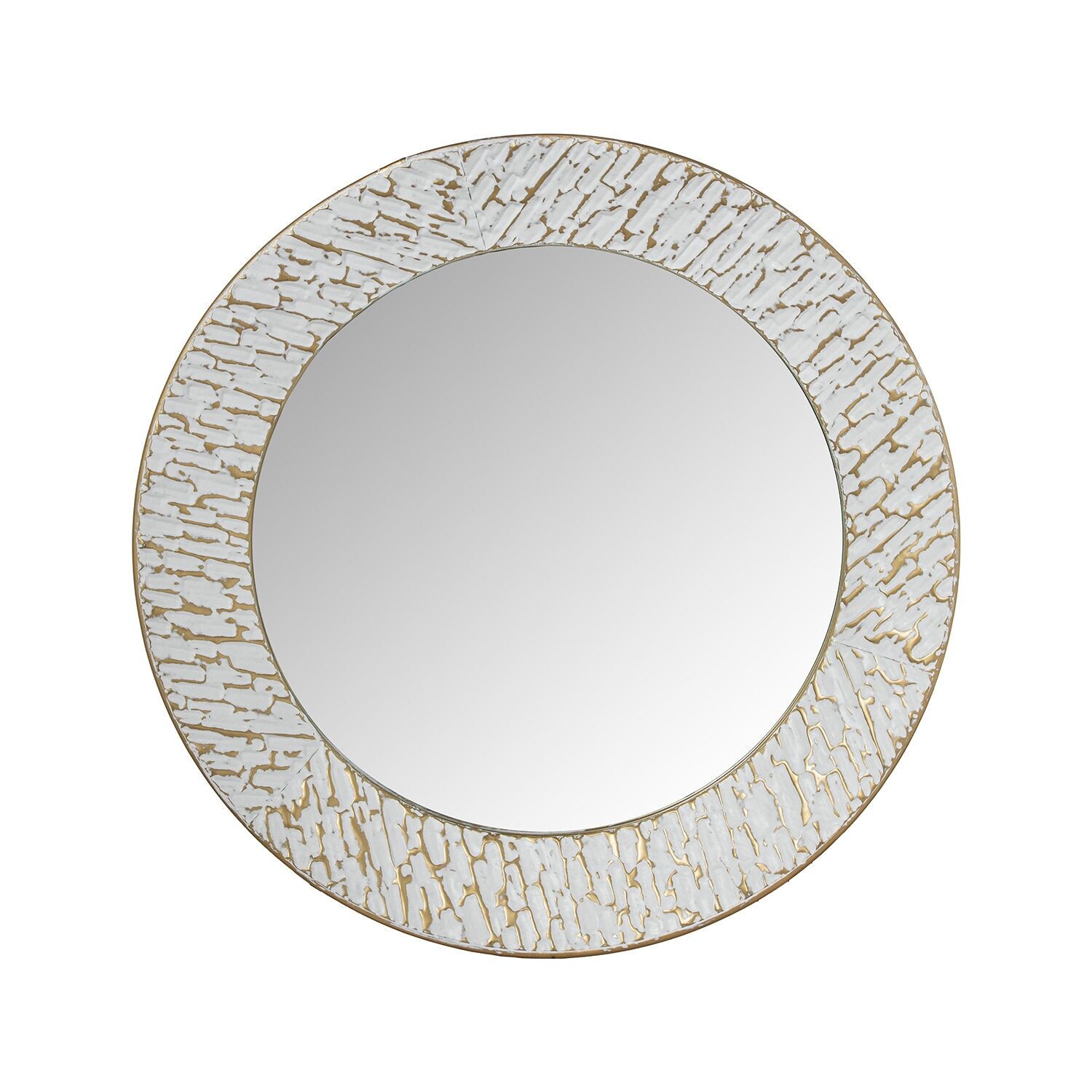 Gold and white metal mirror 80x7cm ST73024