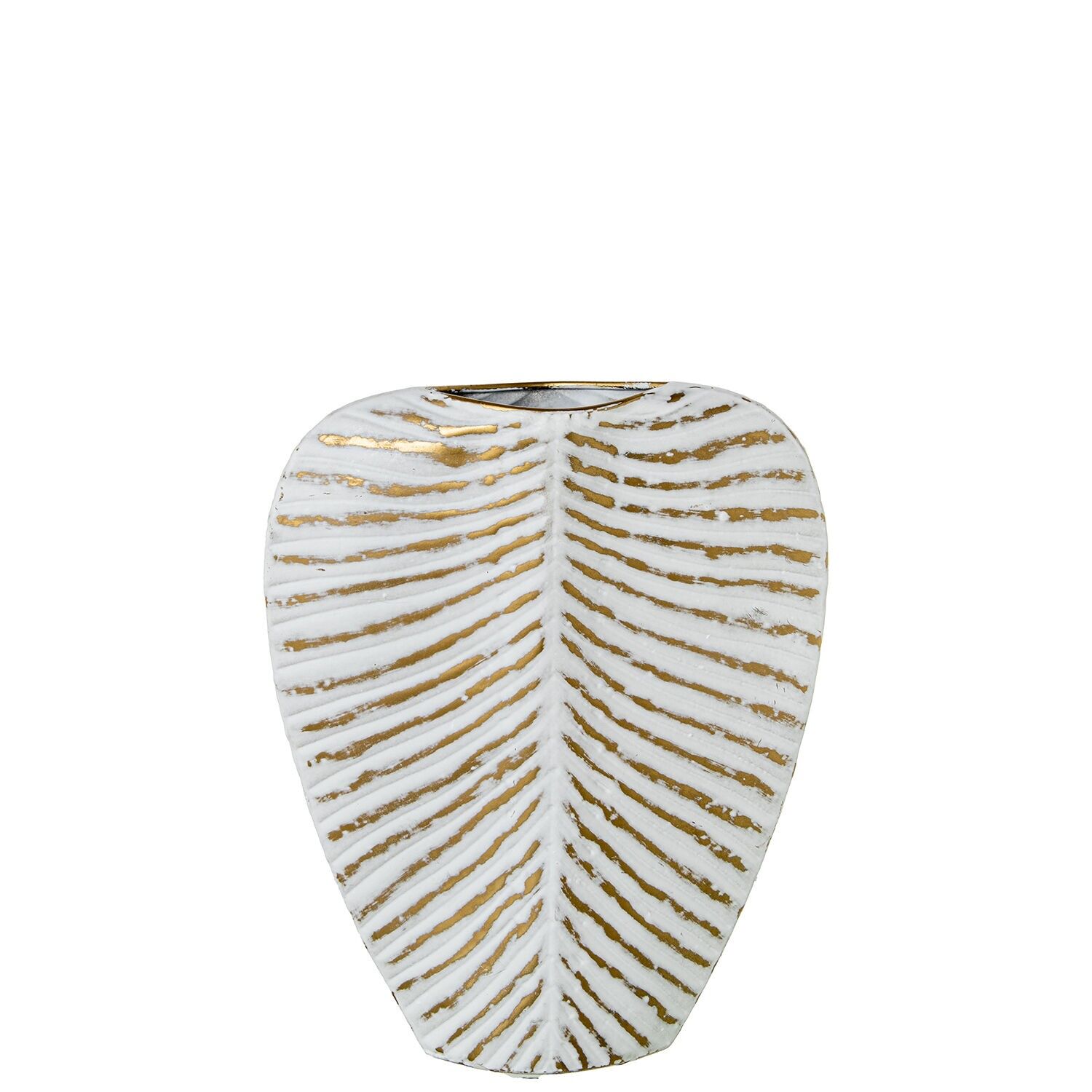 White and gold metal vase, 26.5x7x33 cm ST73064