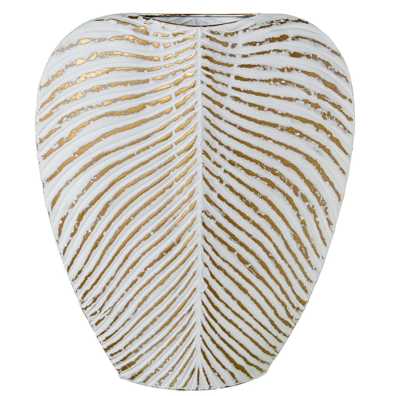 White and gold metal vase, 41.5x10.5x49 cm ST73063