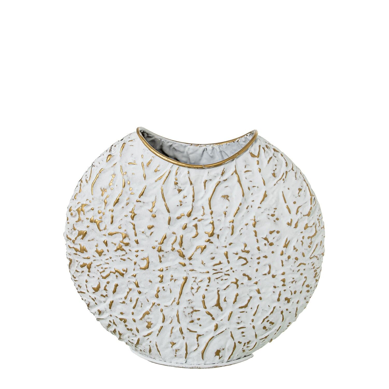 White and gold metal vase 32x12x30 cm ST73065