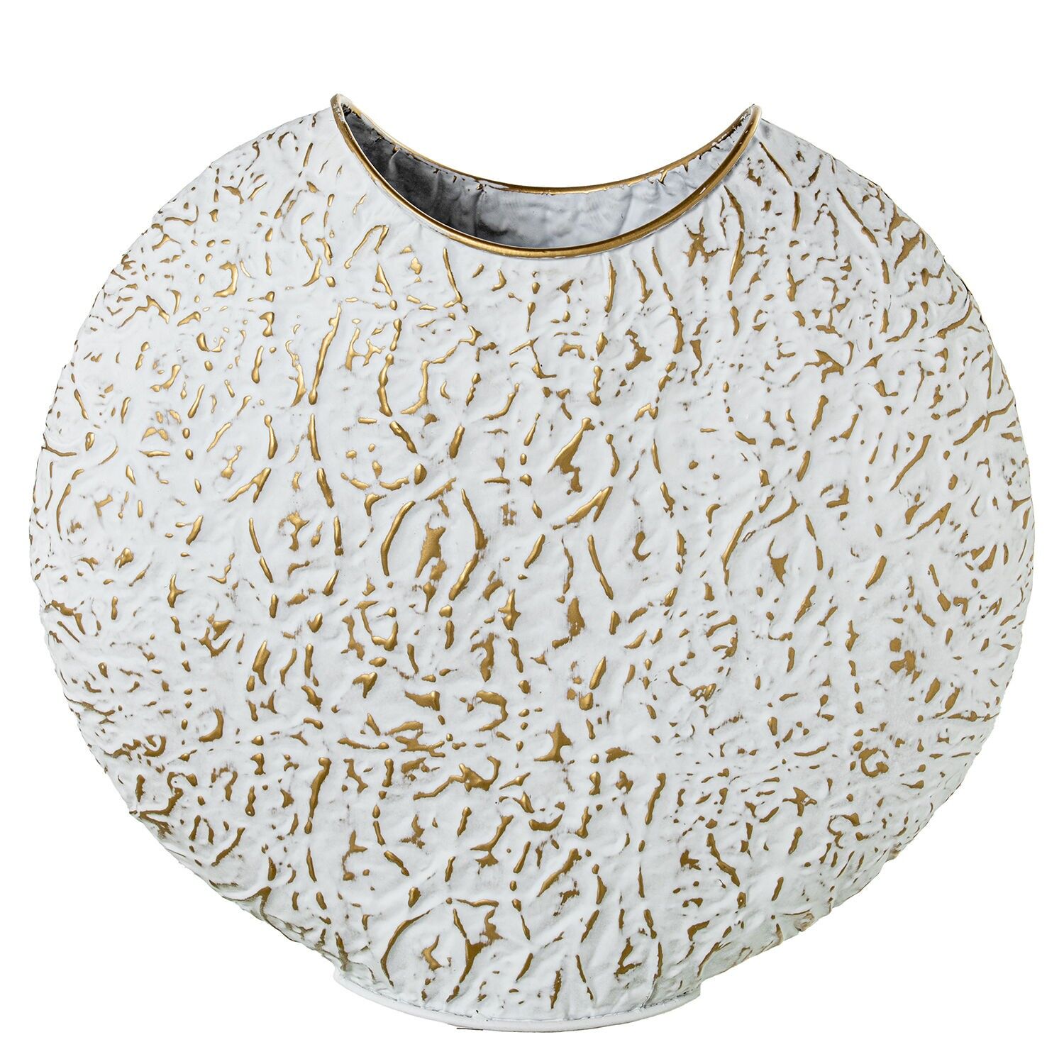 White and gold metal vase 45x15x42 cm ST73066