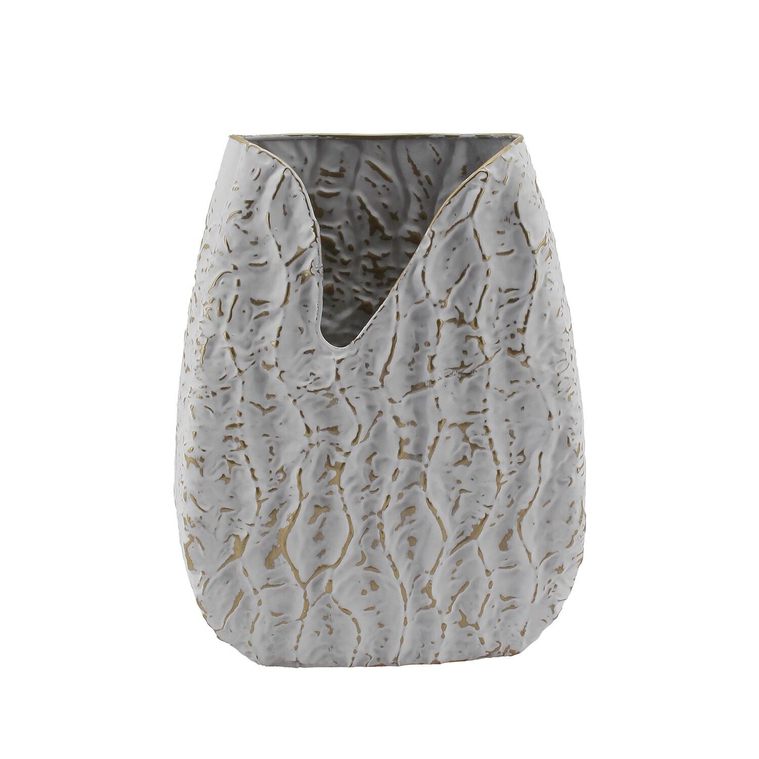 White and gold metal vase 24x10.5x33 cm ST73067