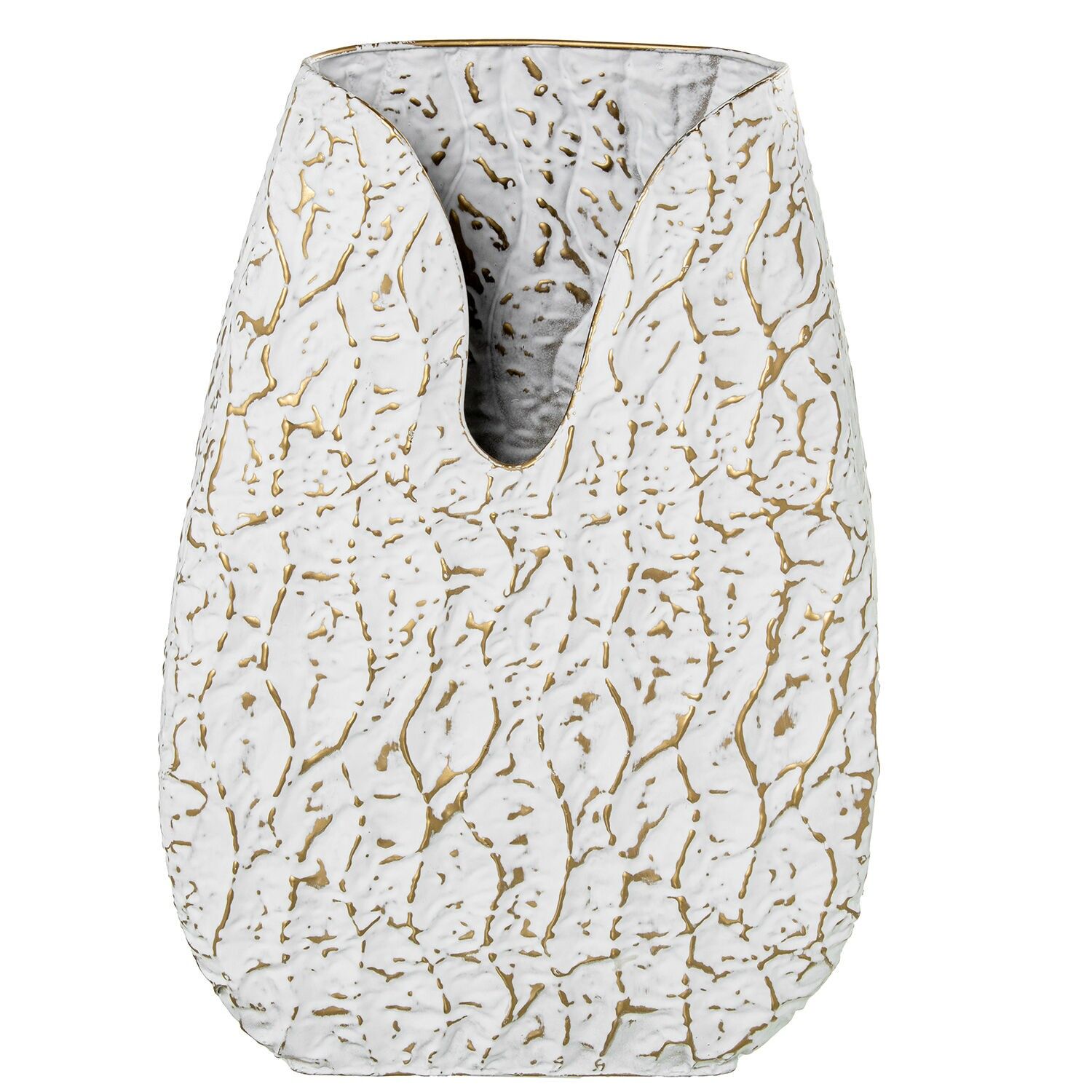 White and gold metal vase 32x13x44 cm ST73068