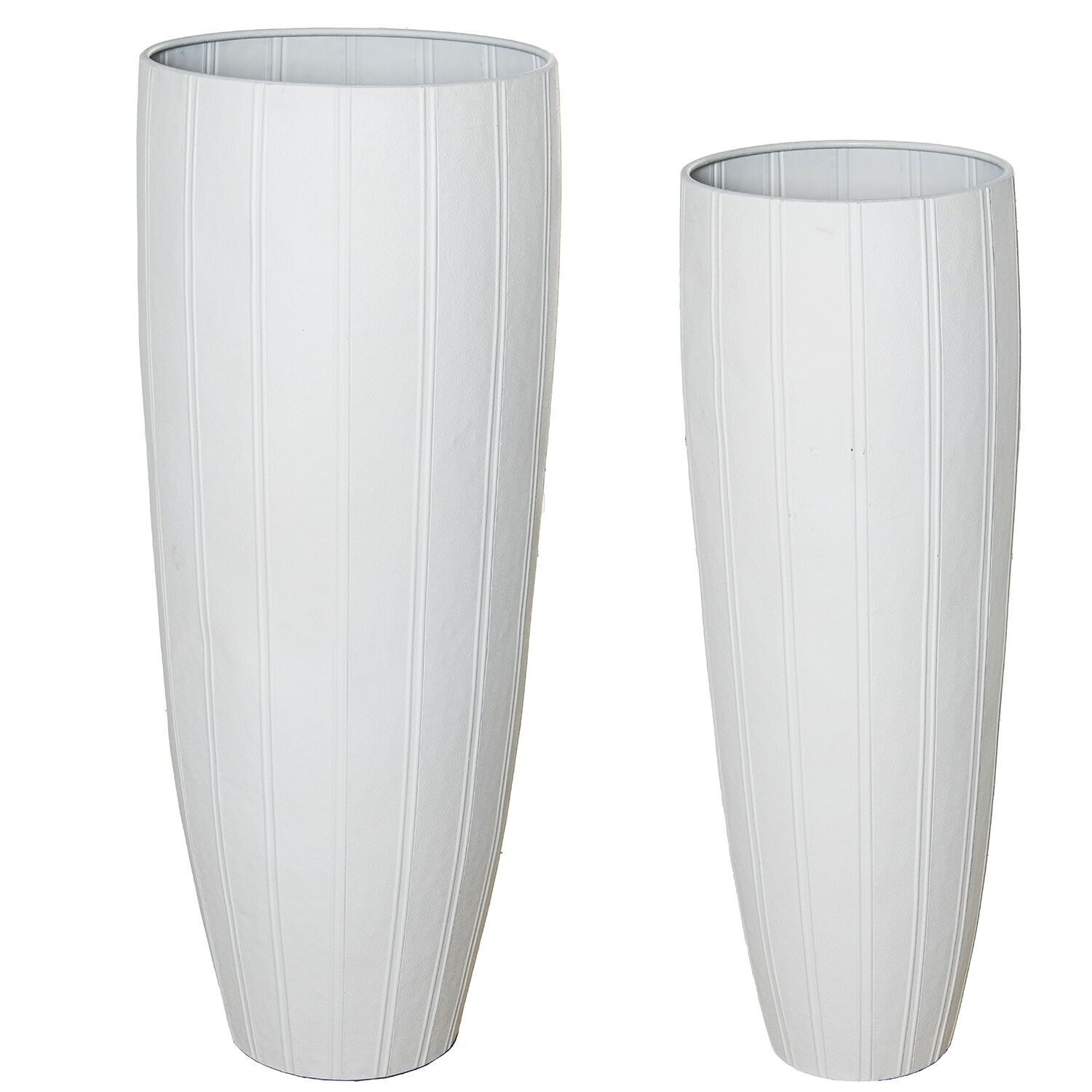 Set of 2 white metal vases 40, 5x40, 5x100, 33x33x90, 5 cm ST73087