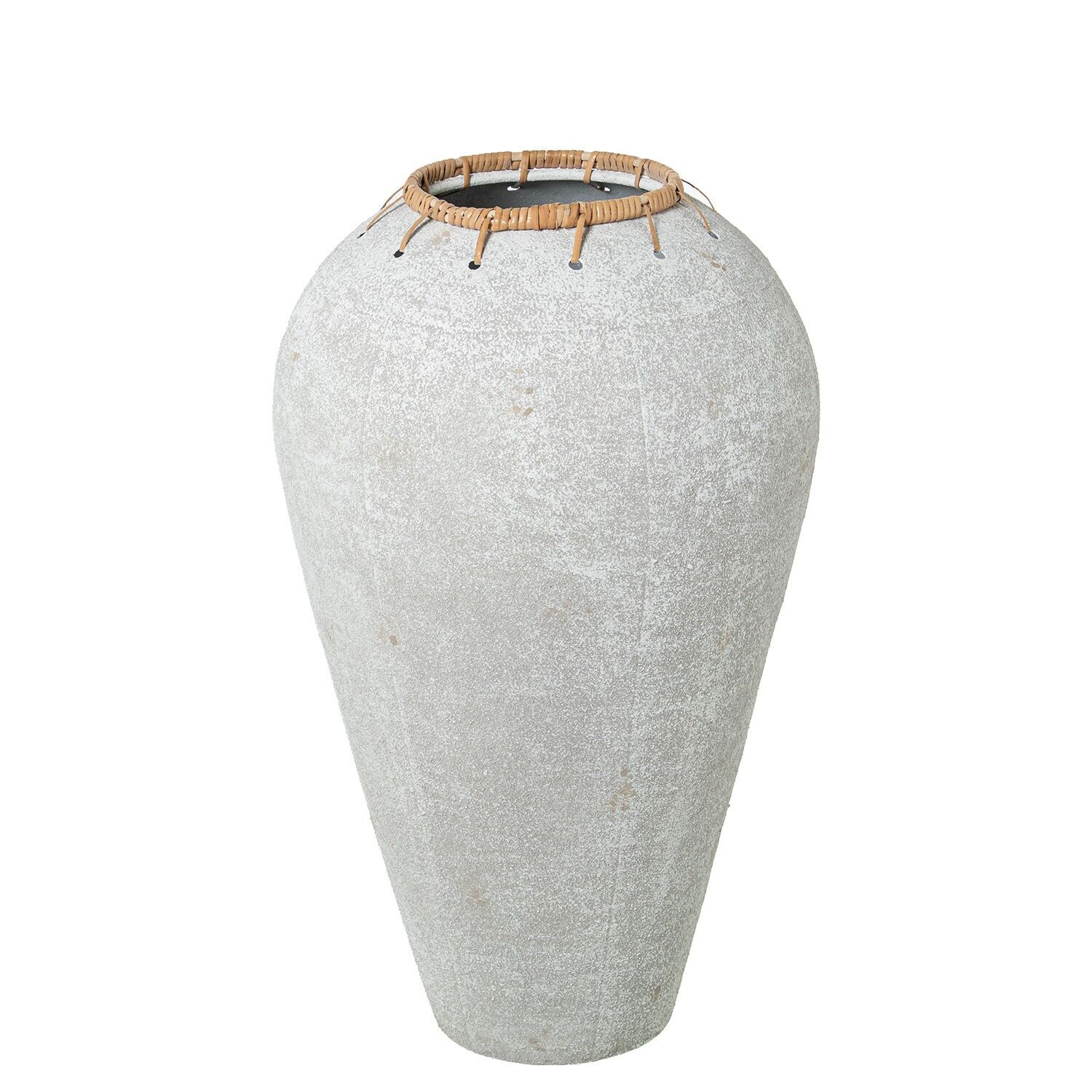 White metal vase 355x355x59 cm ST73091