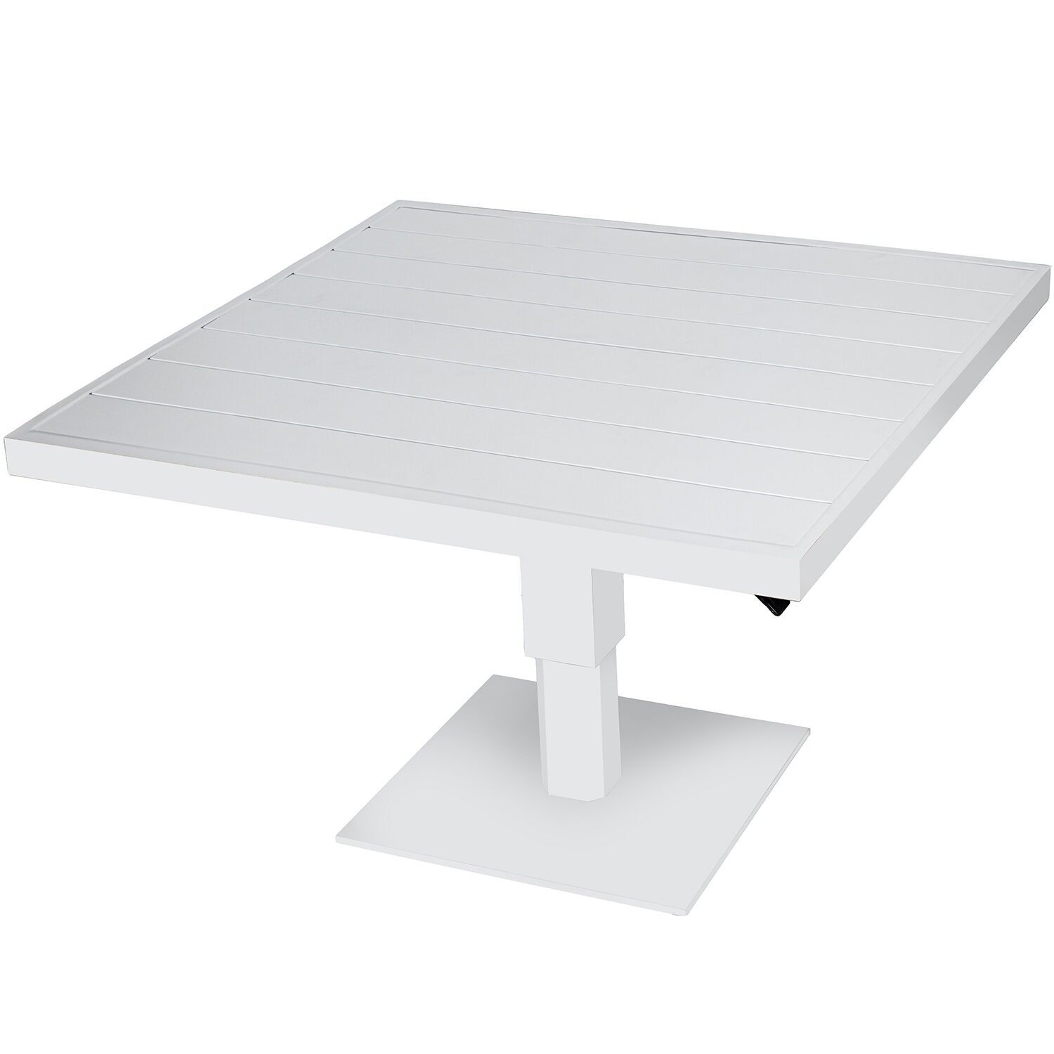White aluminum outdoor table, height adjustable, 91217 and 91218, 101x101x45, 68cm ST74606