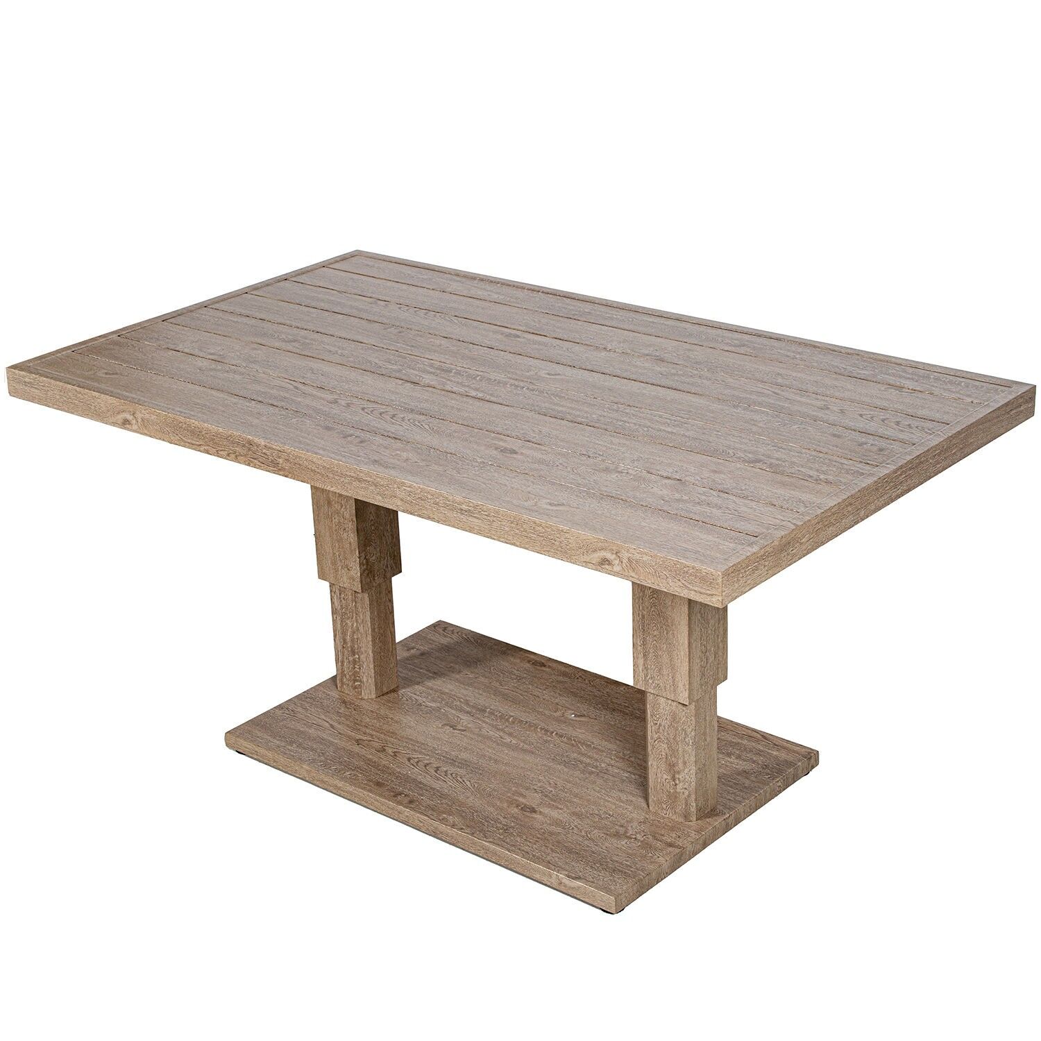 Outdoor table, cream aluminum, height adjustable, 91211 and 91212, 140x82x45, 68cm ST74603