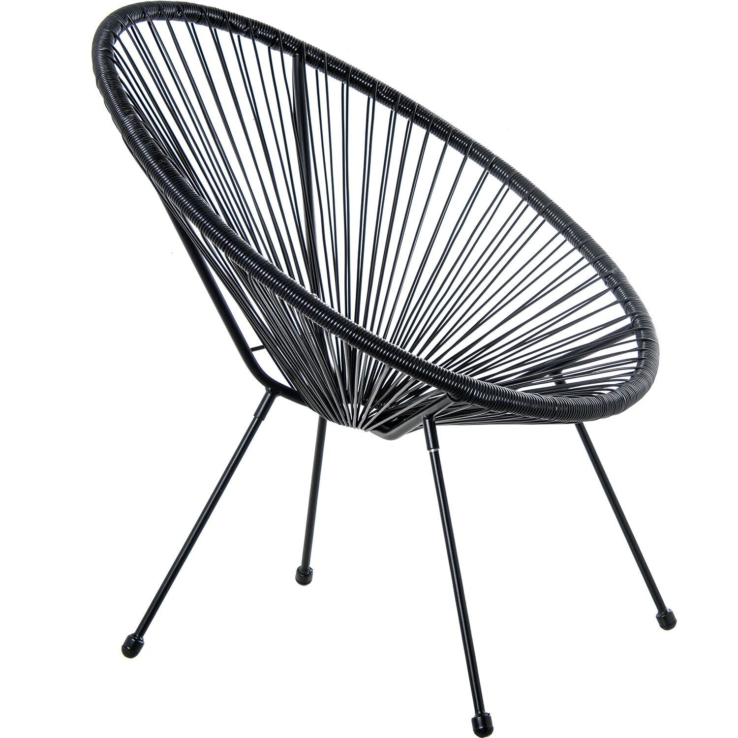 Outdoor armchair, steel frame, synthetic wicker (PE) black, 80x71x83cm, seat height: 40cm, ST74618