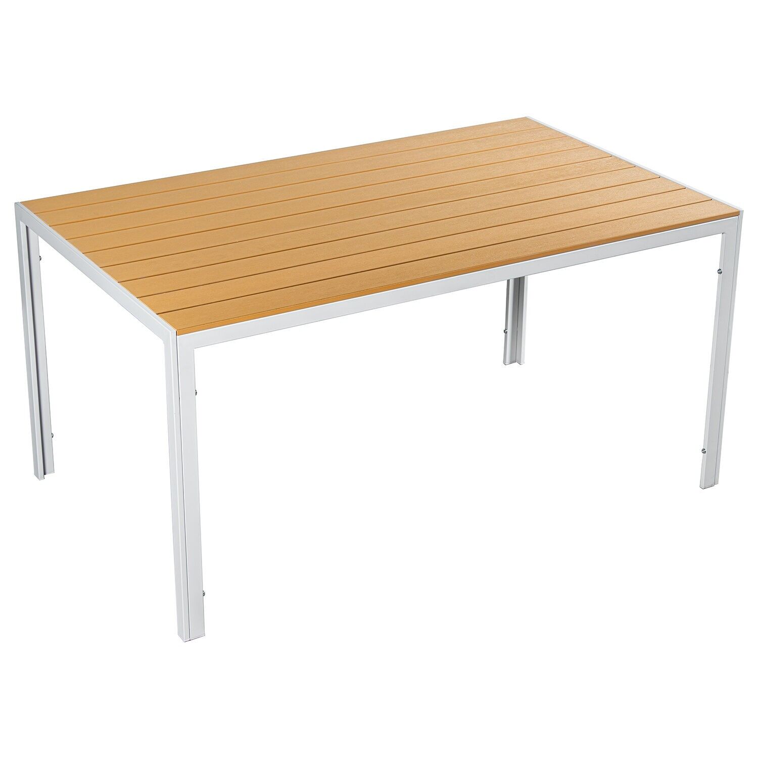 White aluminum table with polyethylene top, 150x90x74cm ST74637