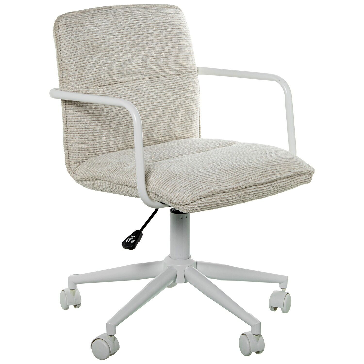 Raw swivel chair with wheels, height adjustable, metal legs, 57.5x59x(90.5, 101)cm ST74651