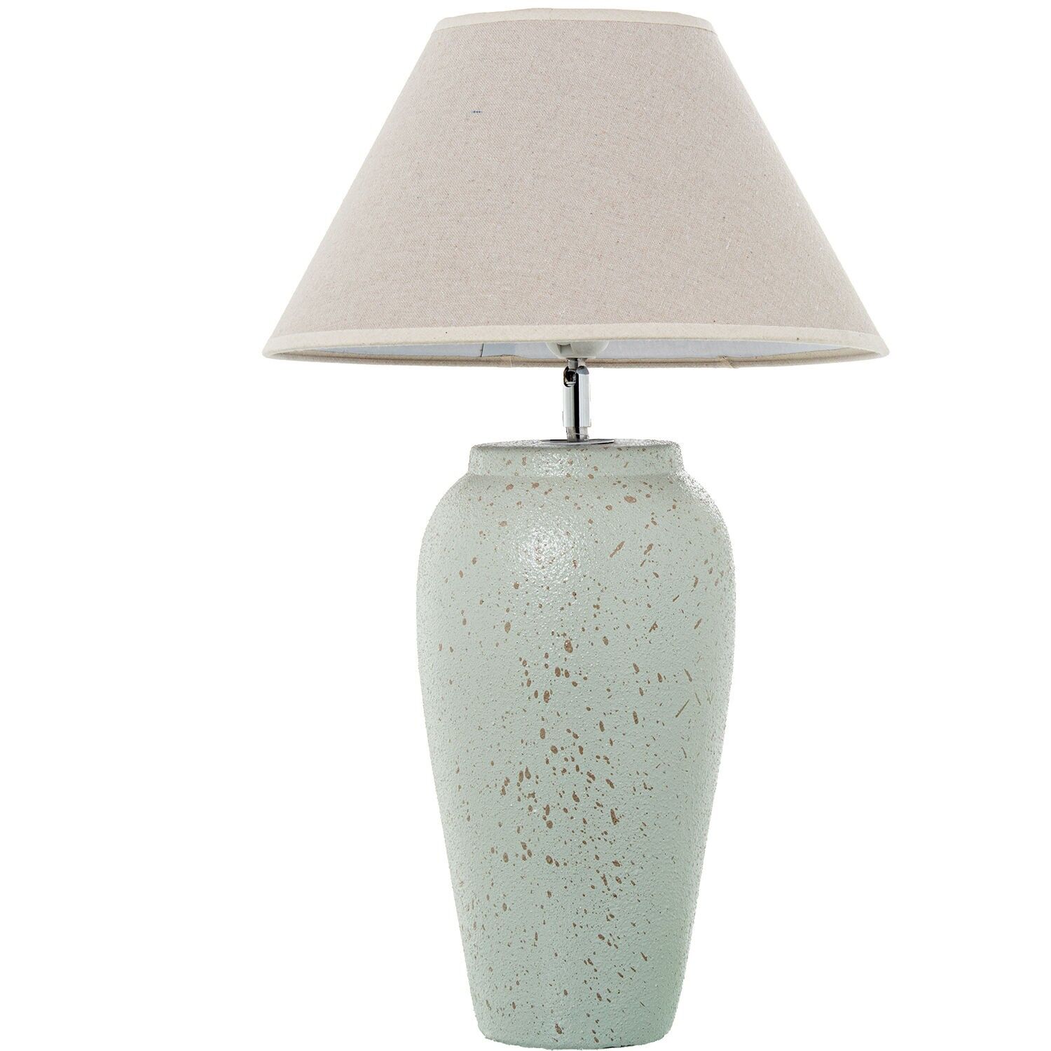 Lampada da tavolo, ceramica, bianco invecchiato, paralume in lino, 35x57cm, 1xe27 max60w, n. ST75655