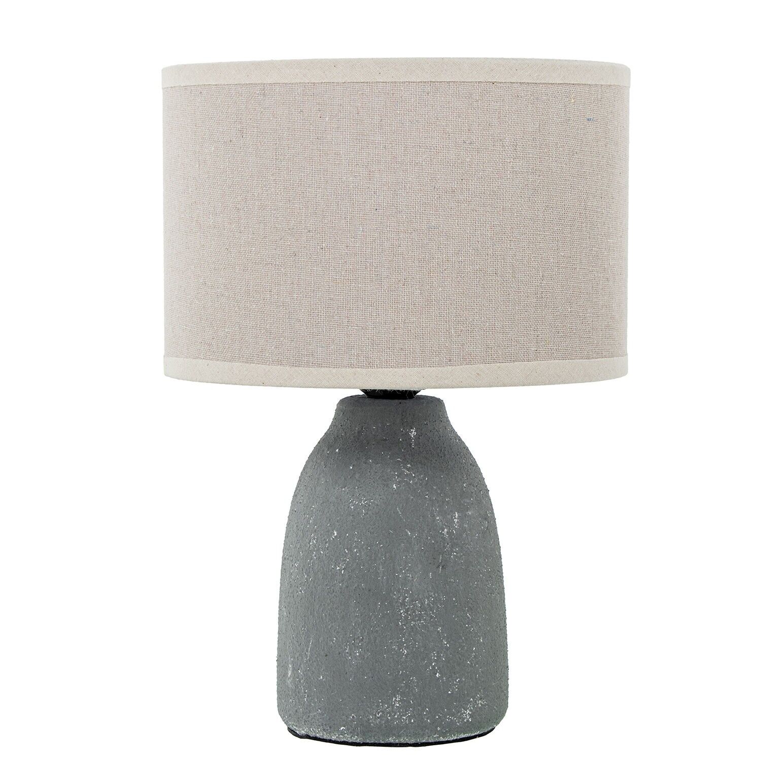 Lampada da tavolo in ceramica, paralume in lino grigio, 20x28cm, 1xe27 max60w, non in ST75662